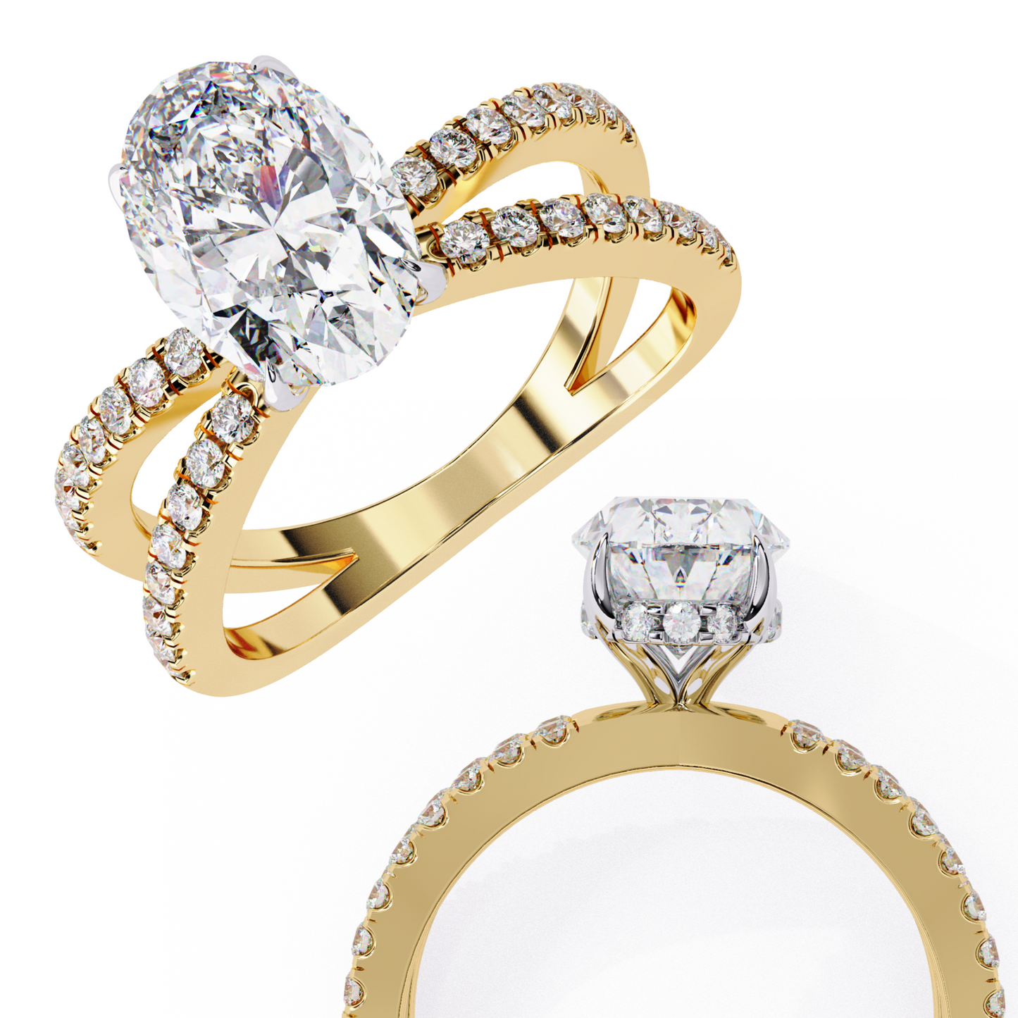 LGD Solitaire Ring Oval Stone (1.59ct) In 14K Gold