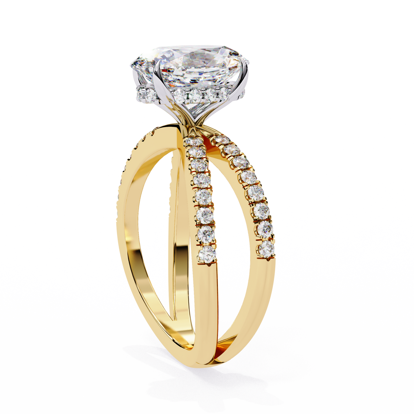 LGD Solitaire Ring Oval Stone (1.59ct) In 14K Gold