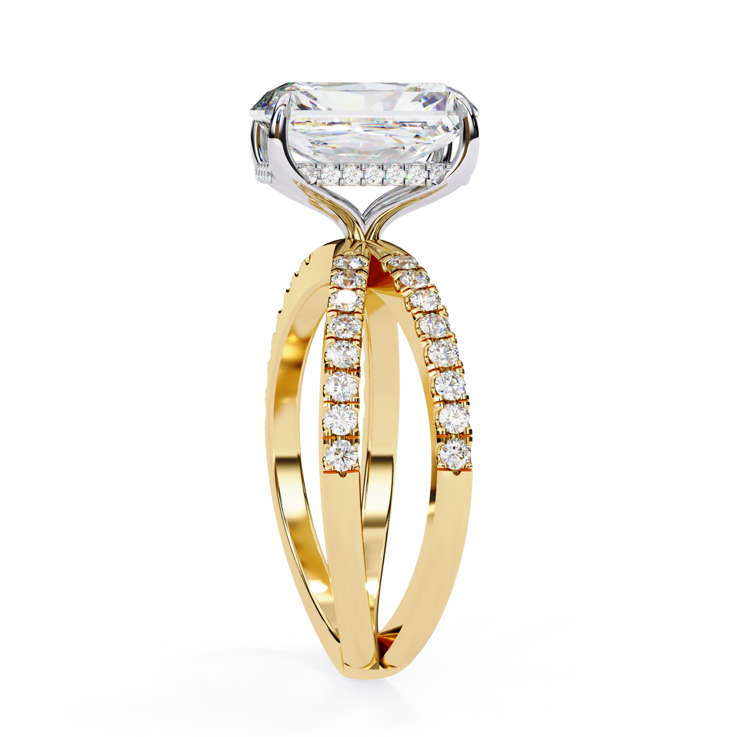 LGD Solitaire Ring Radiant Stone (2.85ct) In 14K Gold