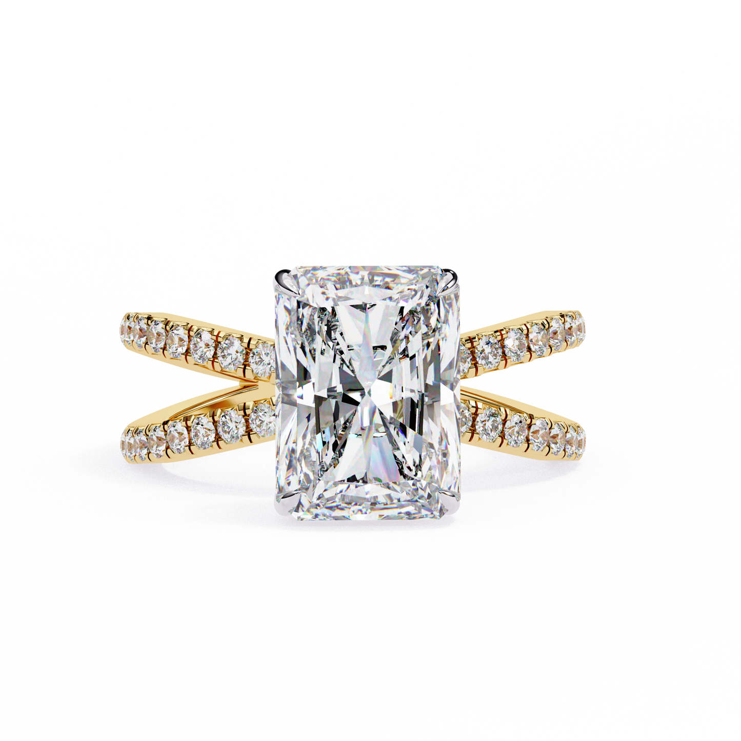LGD Solitaire Ring Radiant Stone (2.85ct) In 14K Gold