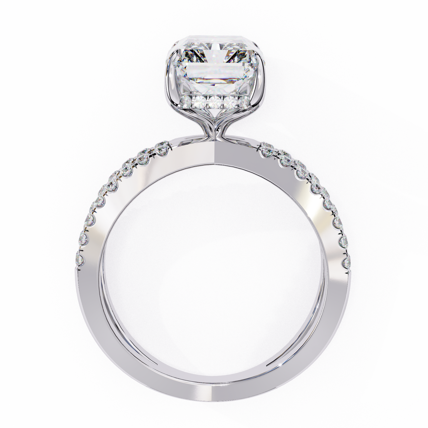 LGD Solitaire Ring Radiant Stone (2.85ct) In 14K Gold