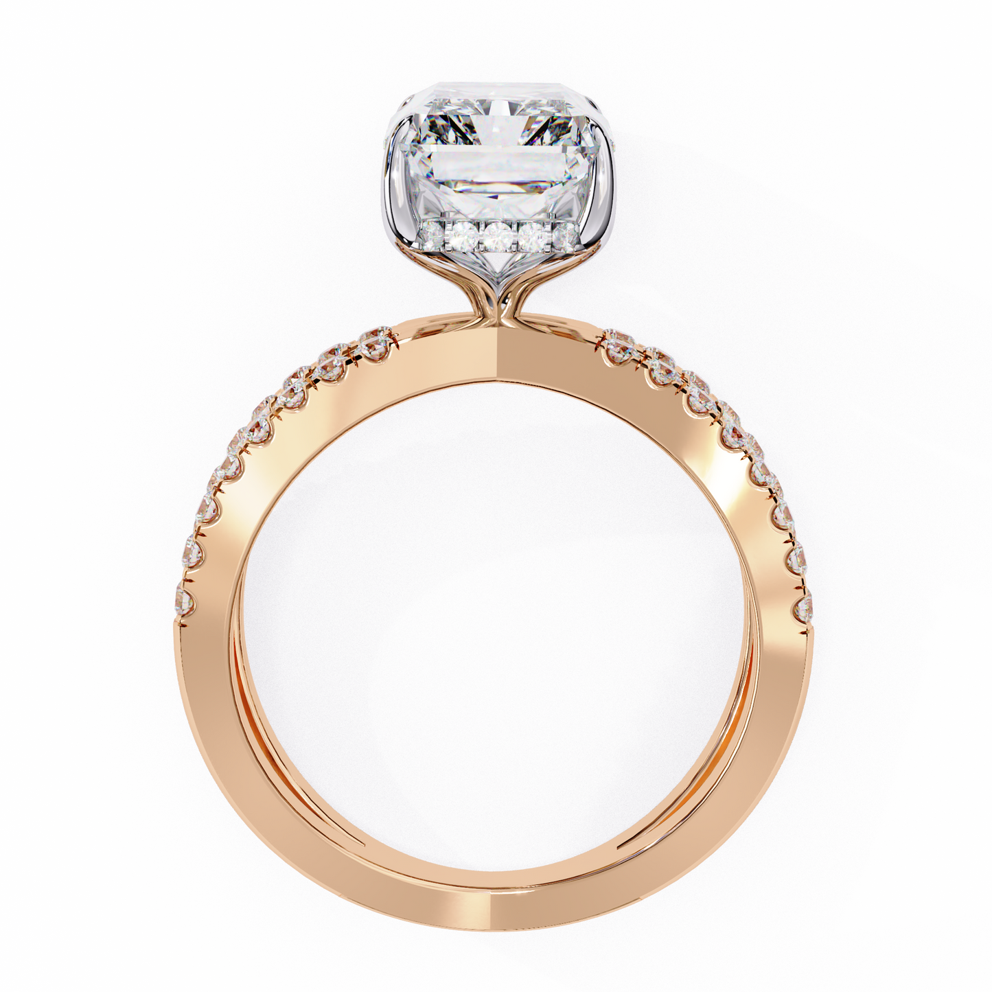 LGD Solitaire Ring Radiant Stone (2.85ct) In 14K Gold