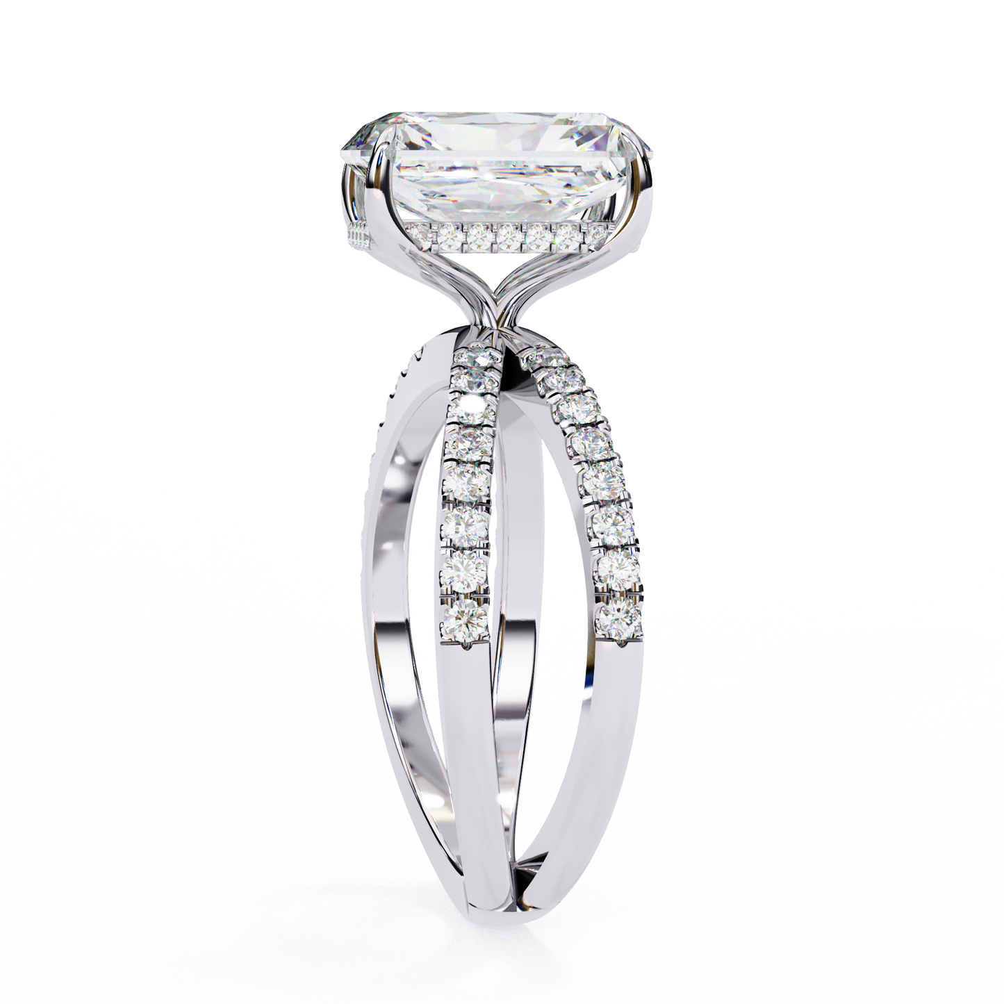 LGD Solitaire Ring Radiant Stone (2.85ct) In 14K Gold