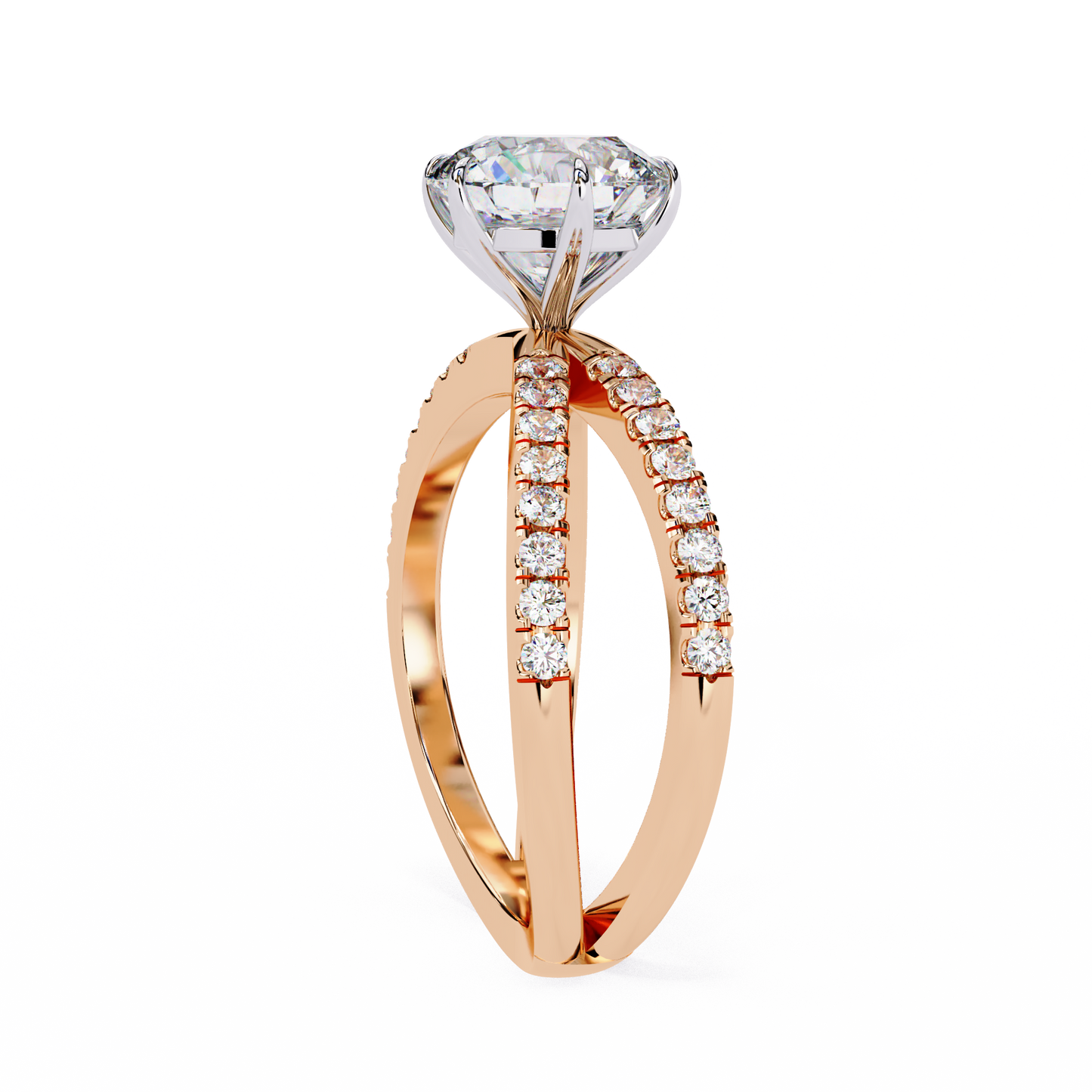 LGD Solitaire Ring Round Stone (2.24ct) In 14K Gold