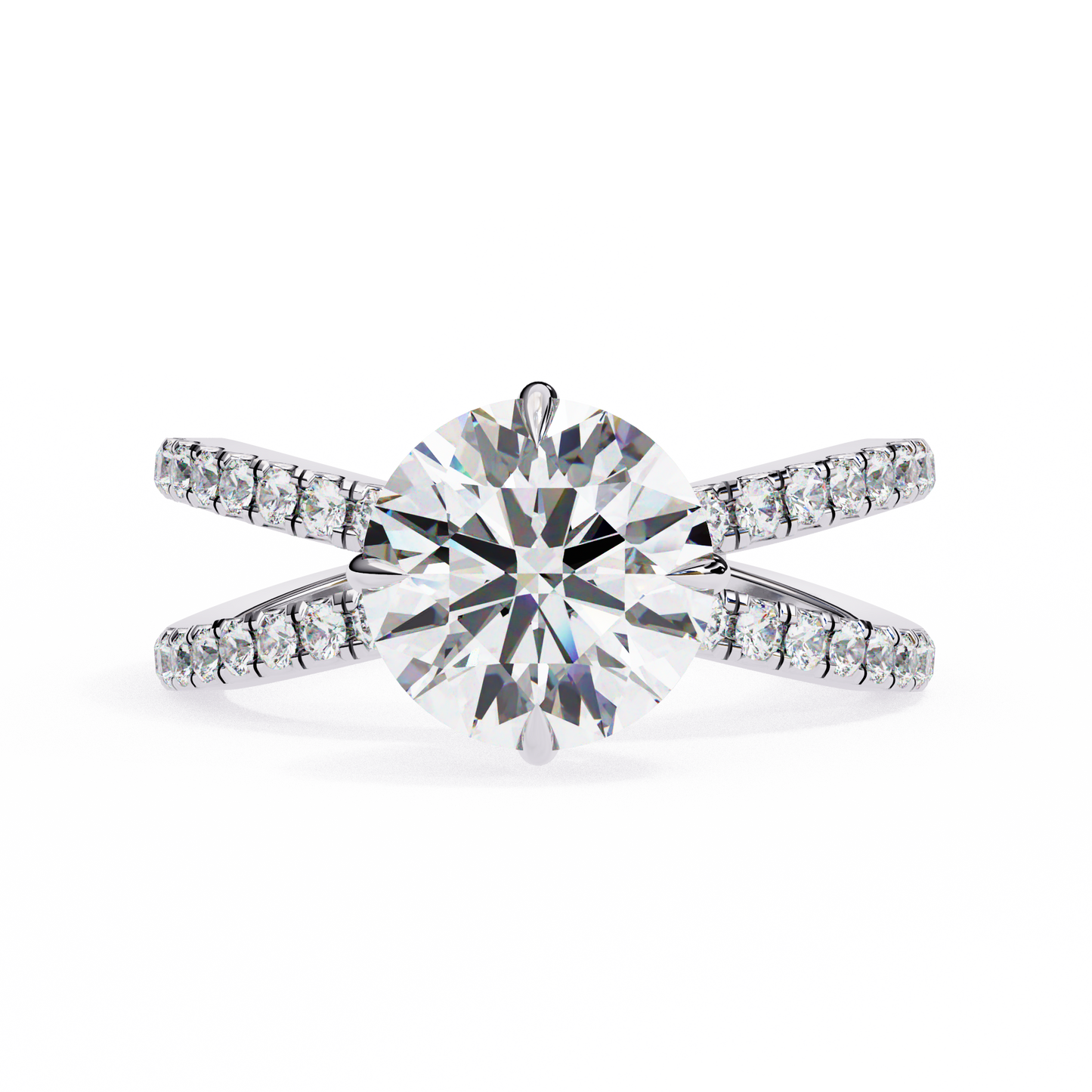 LGD Solitaire Ring Round Stone (2.24ct) In 14K Gold