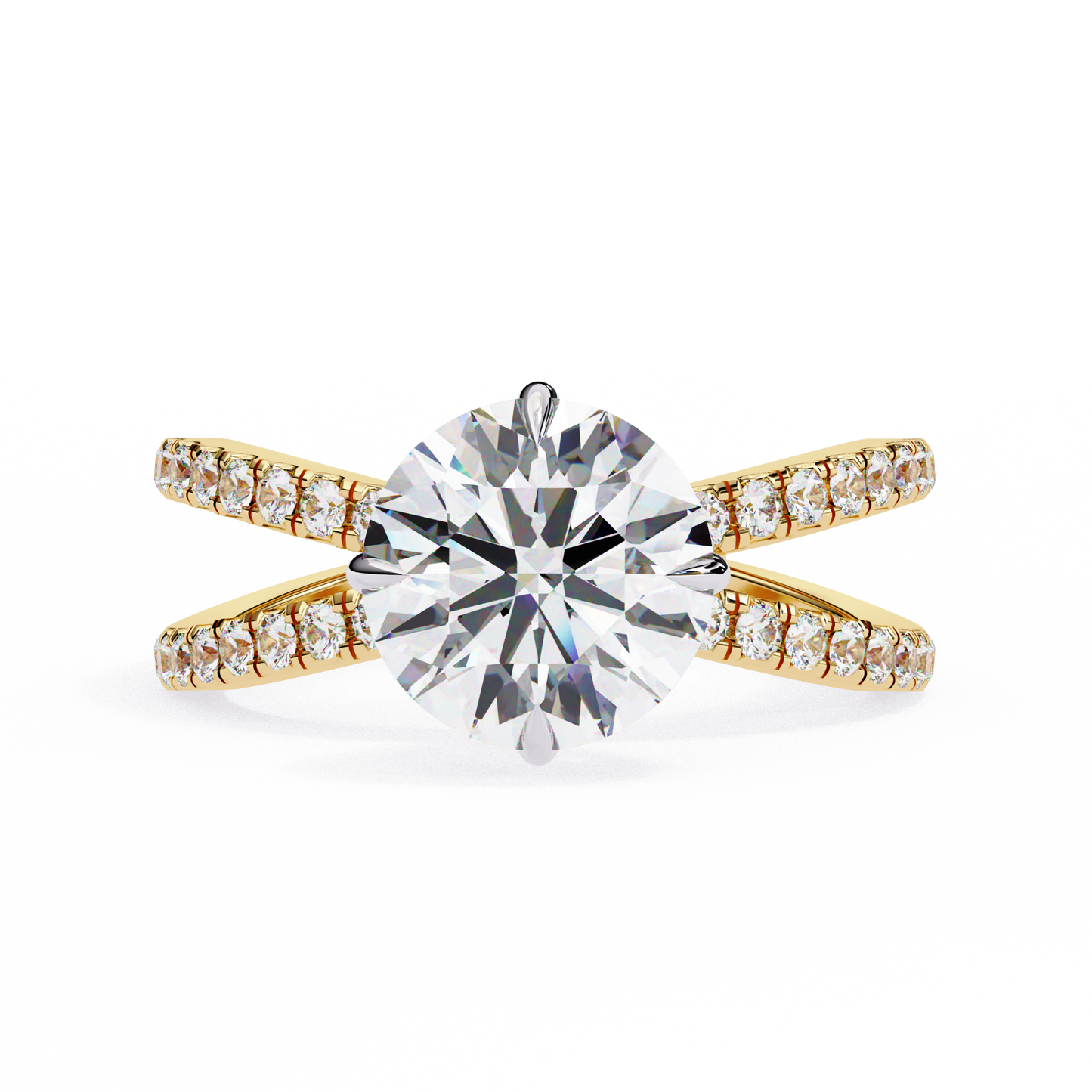 LGD Solitaire Ring Round Stone (2.24ct) In 14K Gold