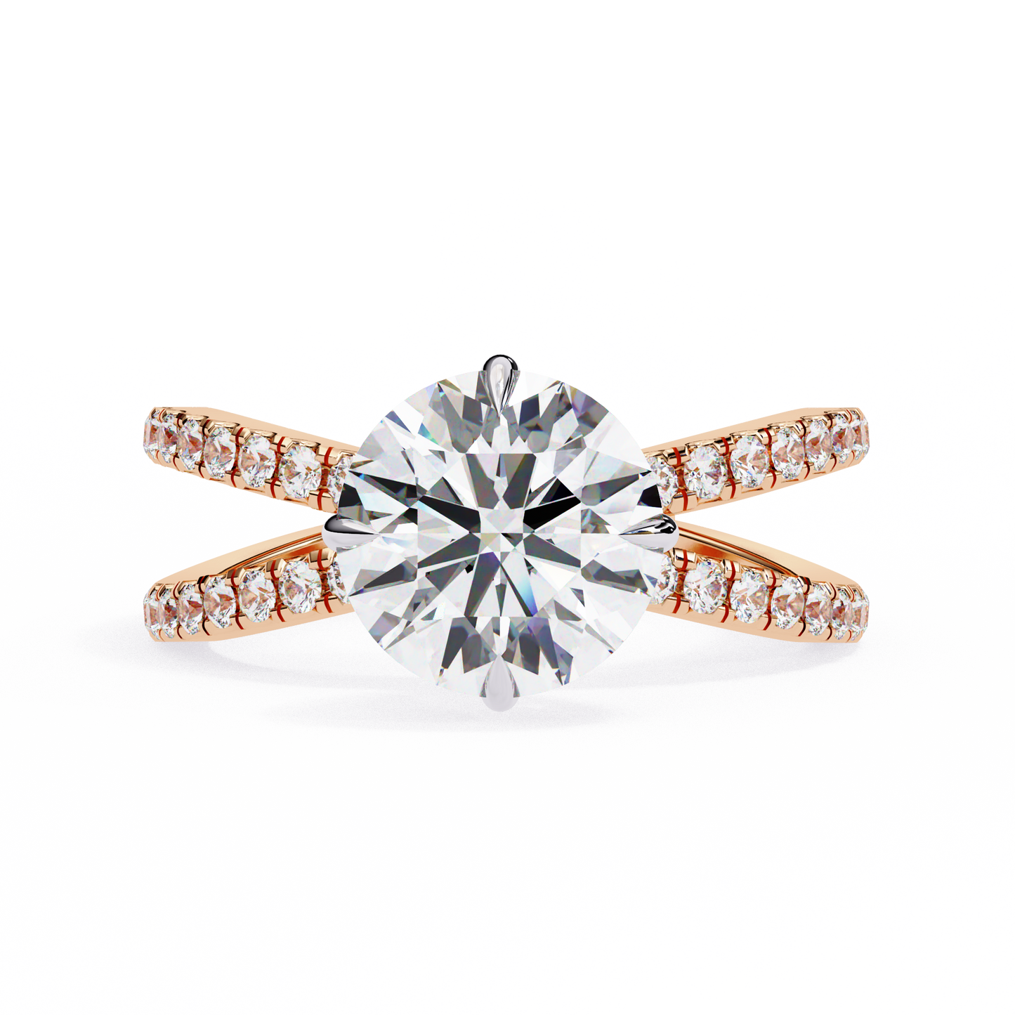 LGD Solitaire Ring Round Stone (2.24ct) In 14K Gold