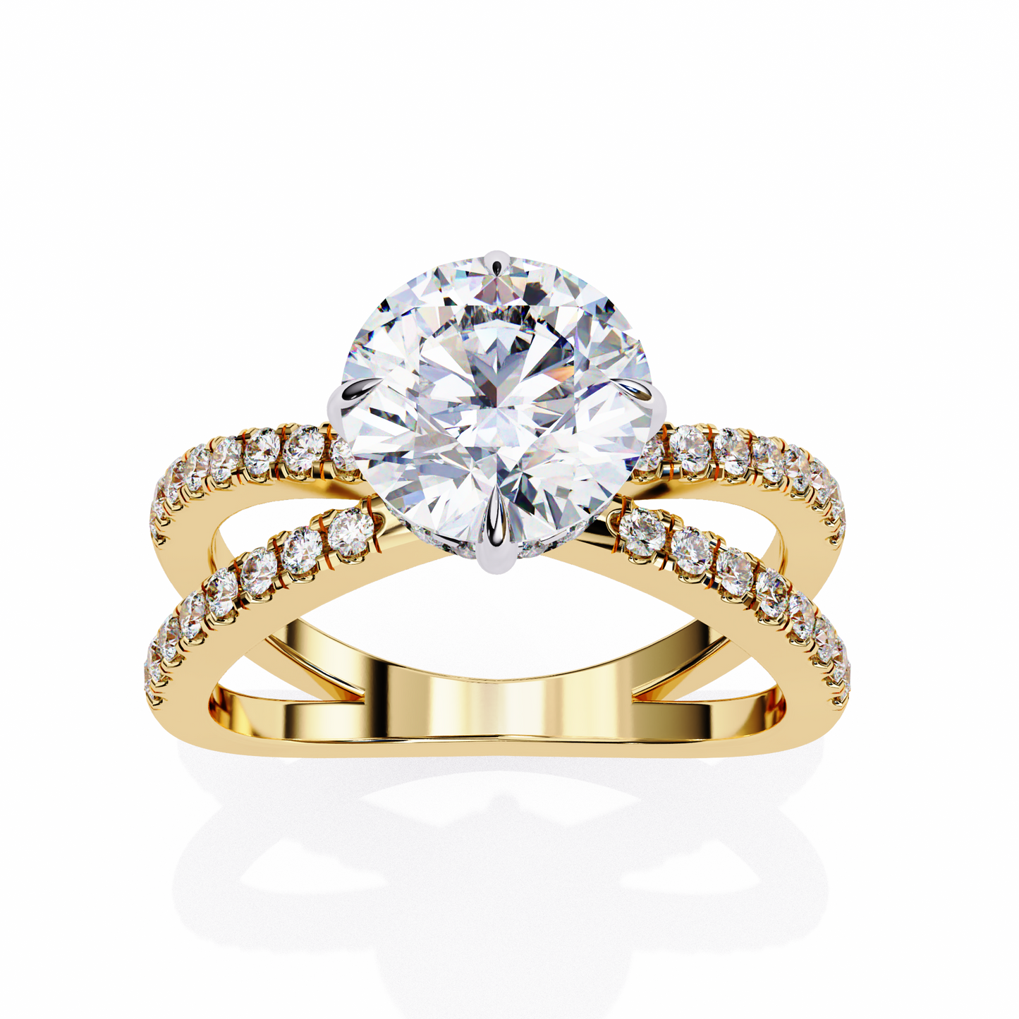 LGD Solitaire Ring Round Stone (2.24ct) In 14K Gold