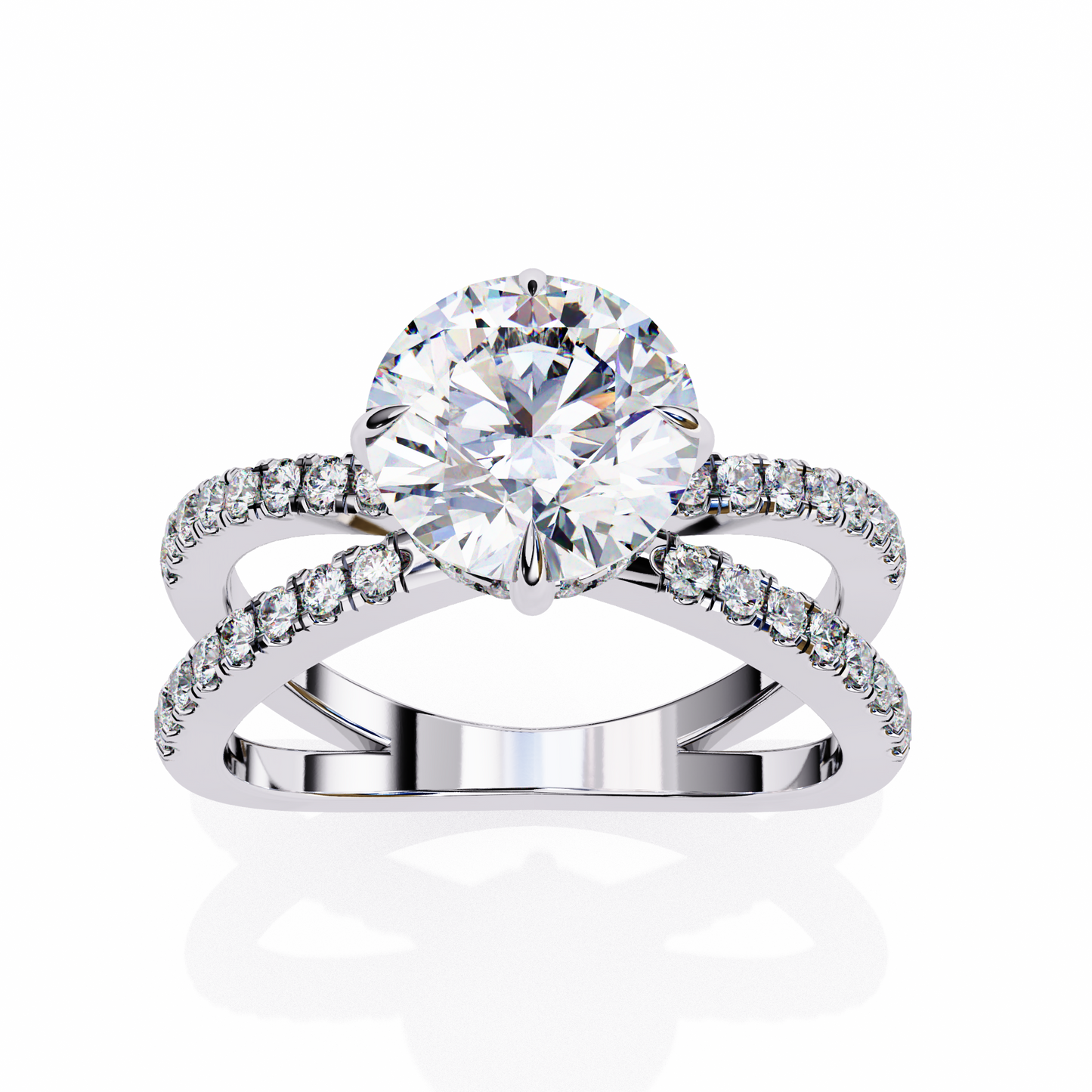 LGD Solitaire Ring Round Stone (2.24ct) In 14K Gold
