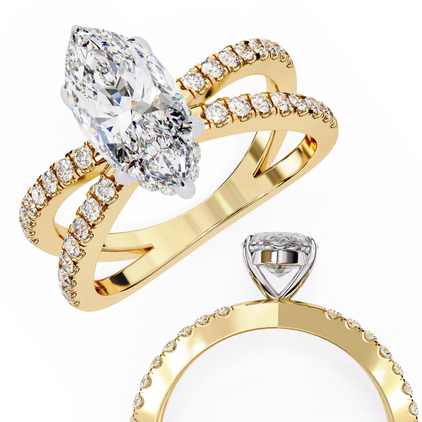 LGD Ring Marquise Stone (1.14ct) In 14K Gold
