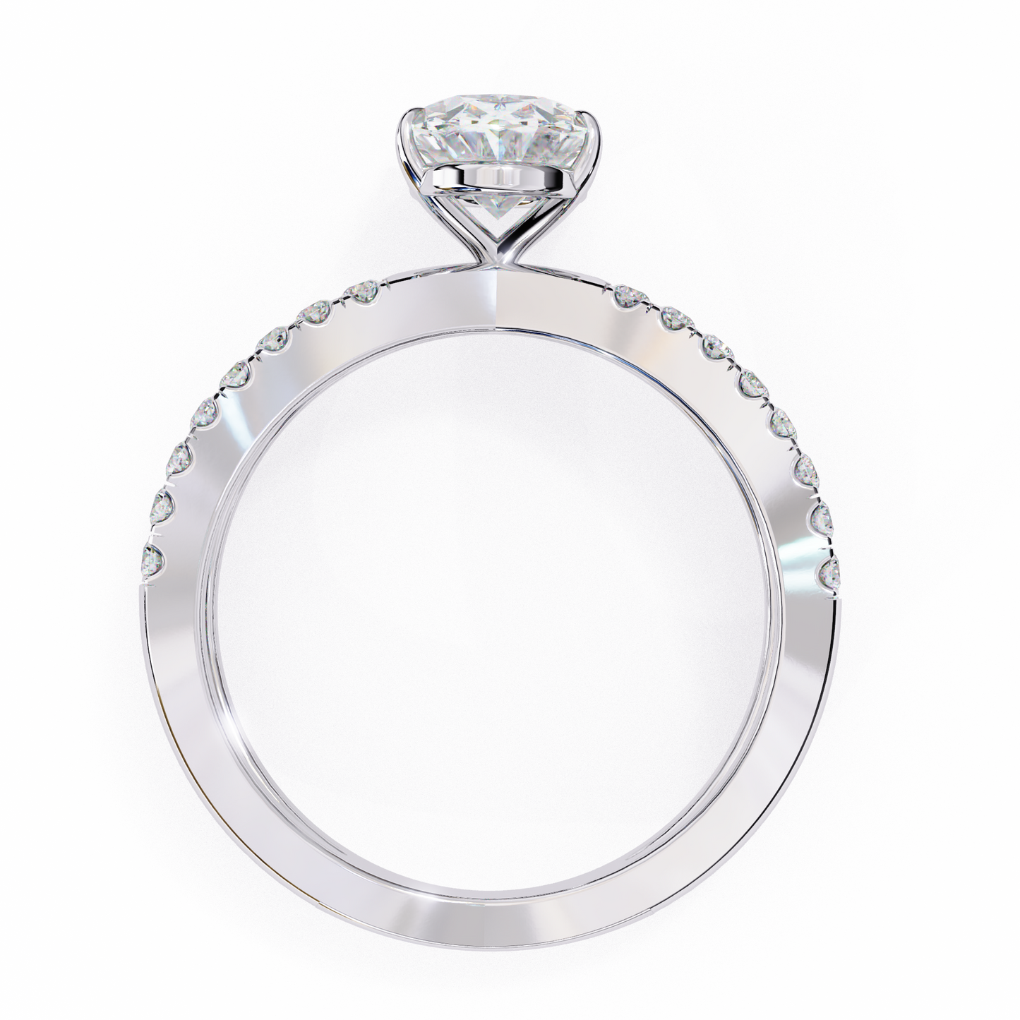 LGD Solitaire Ring Oval Stone (1.52ct) In 14K Gold