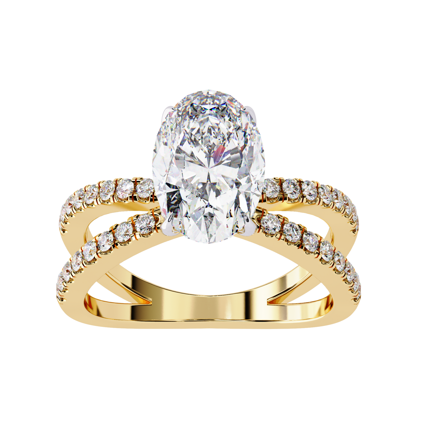 LGD Solitaire Ring Oval Stone (1.52ct) In 14K Gold