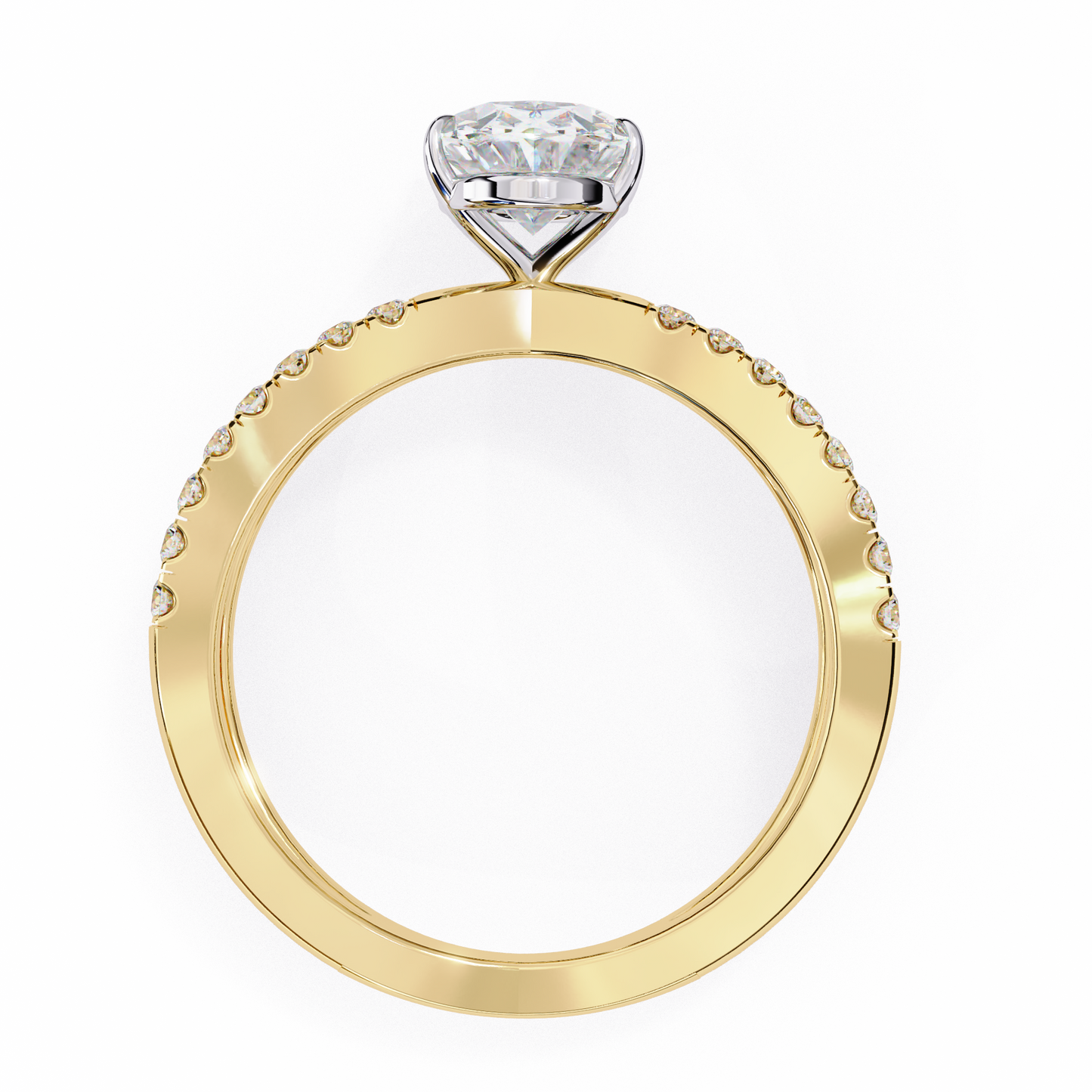 LGD Solitaire Ring Oval Stone (1.52ct) In 14K Gold
