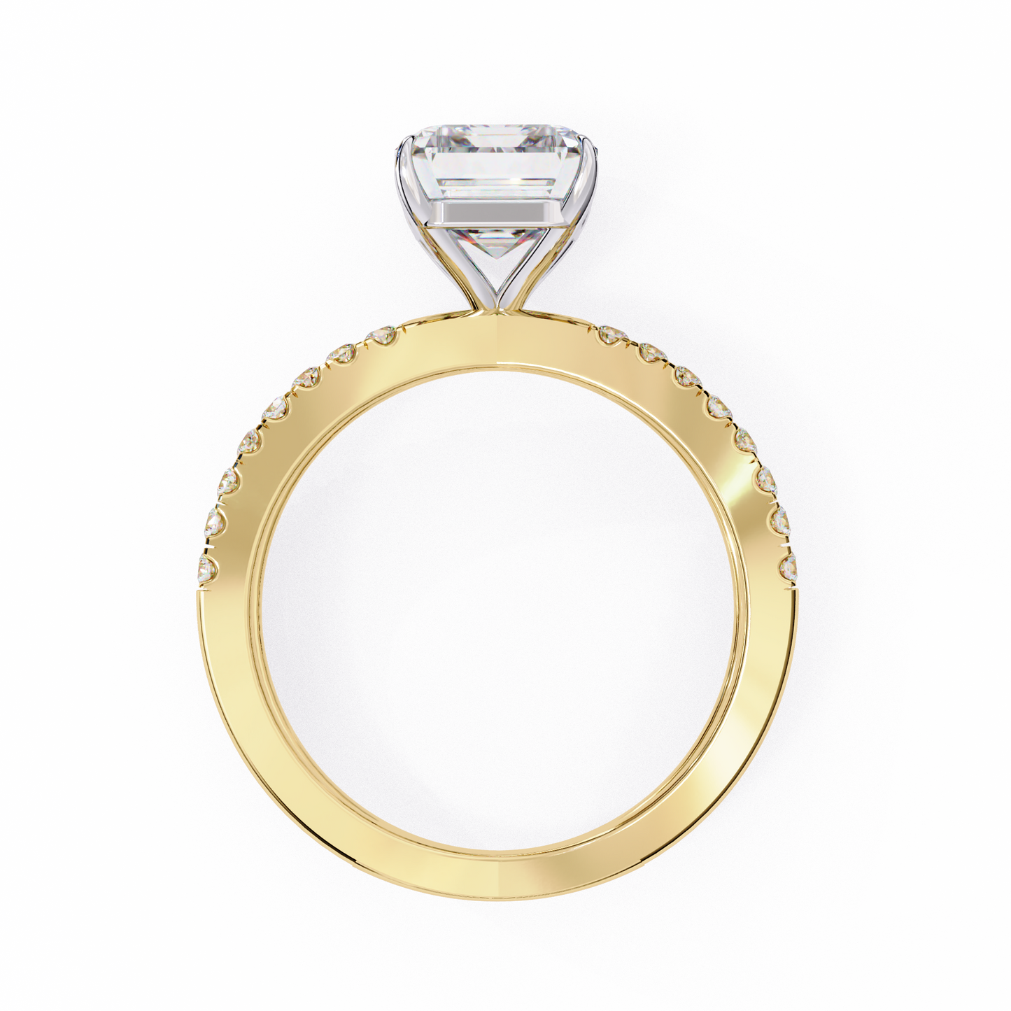 LGD Solitaire Ring Radiant Stone (2.79ct) In 14K Gold