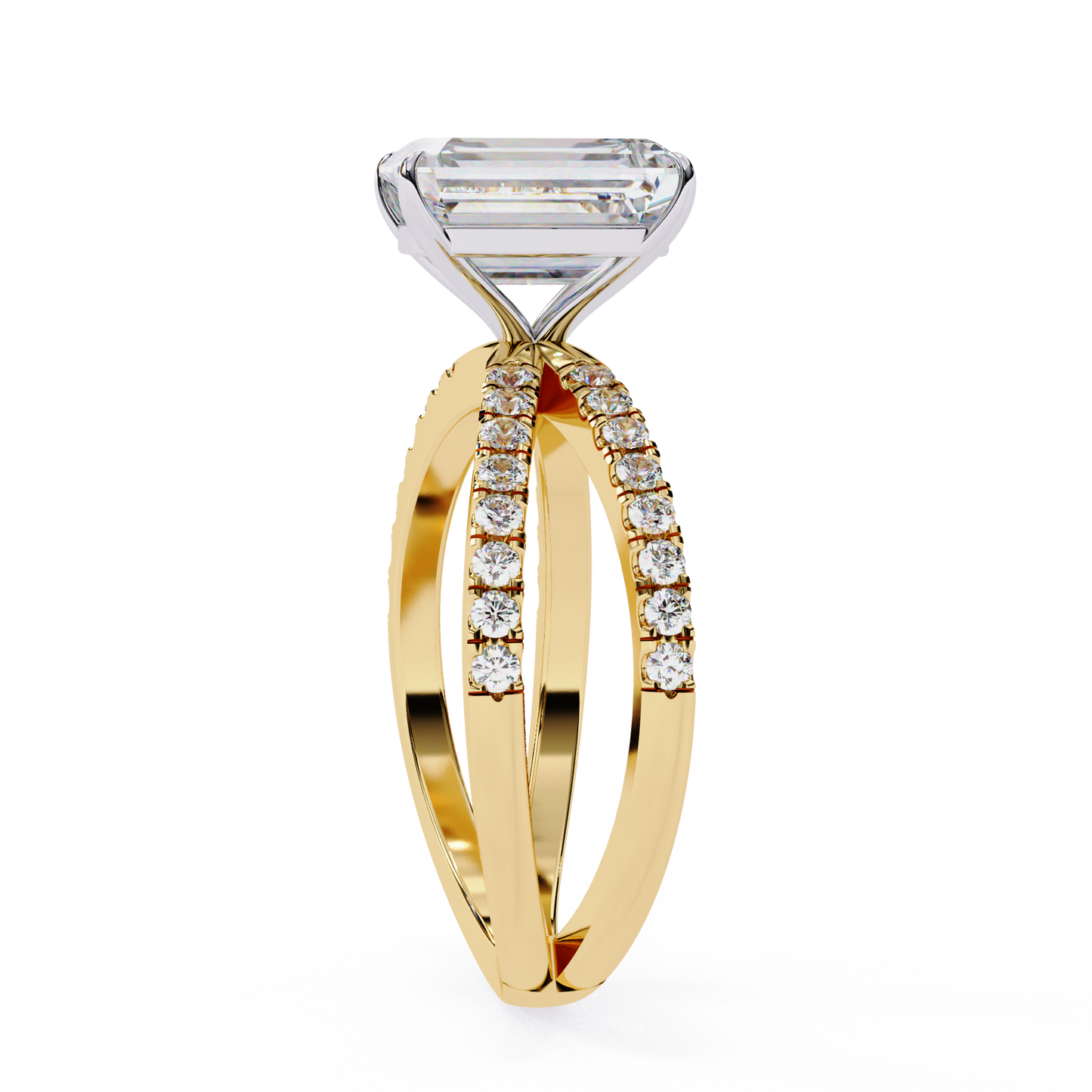 LGD Solitaire Ring Radiant Stone (2.79ct) In 14K Gold