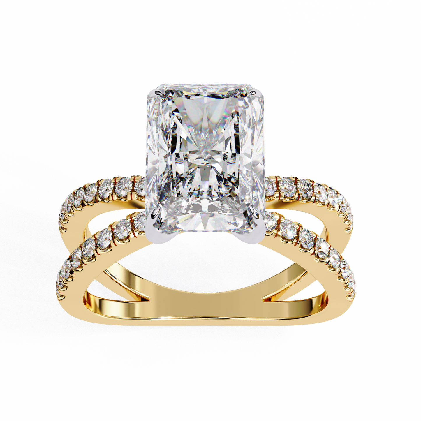 LGD Solitaire Ring Radiant Stone (2.79ct) In 14K Gold