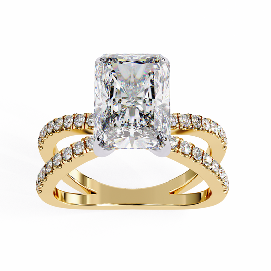 Lab Grown Diamond Solitaire Ring Radiant Stone (2.79ct) In 14K Gold