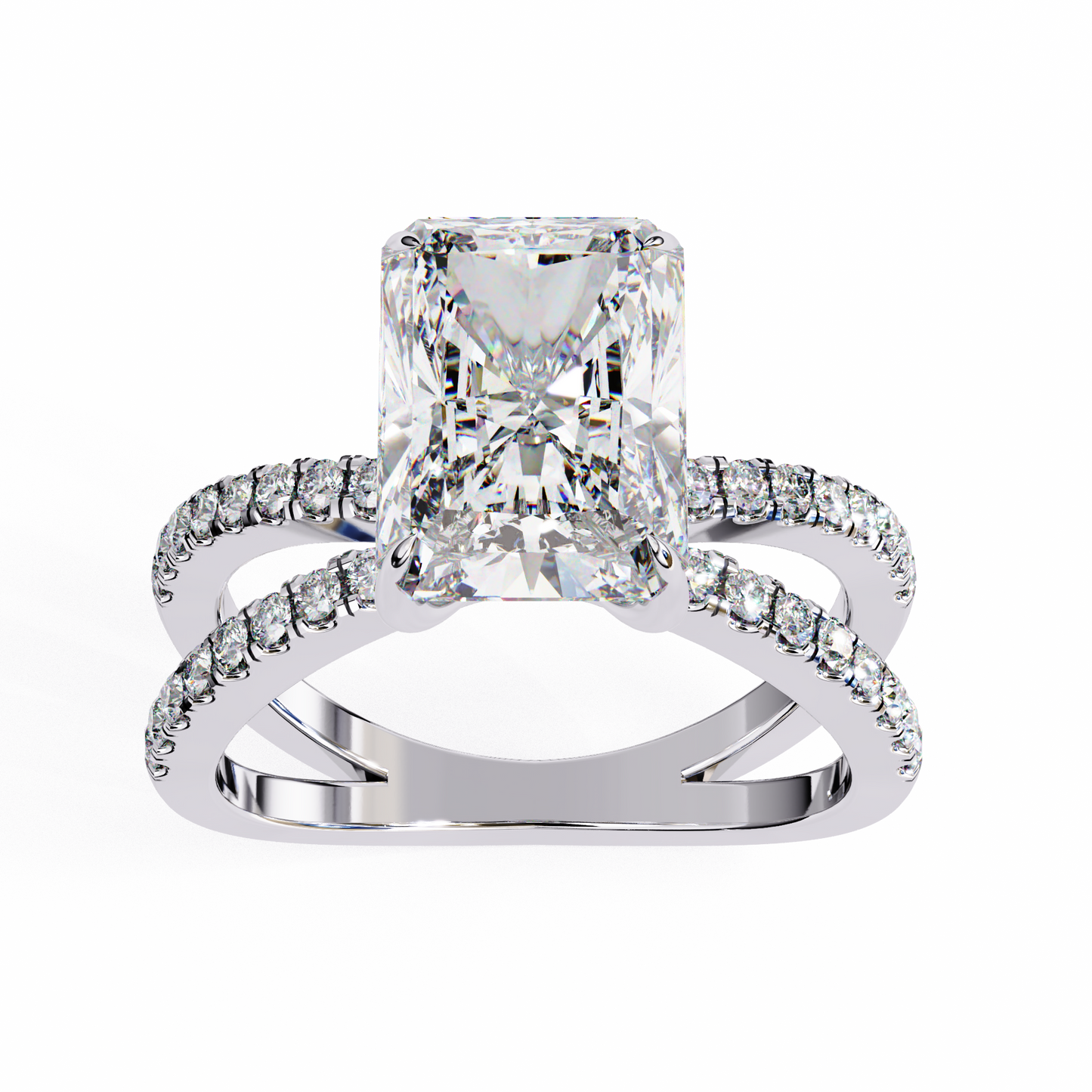 LGD Solitaire Ring Radiant Stone (2.79ct) In 14K Gold
