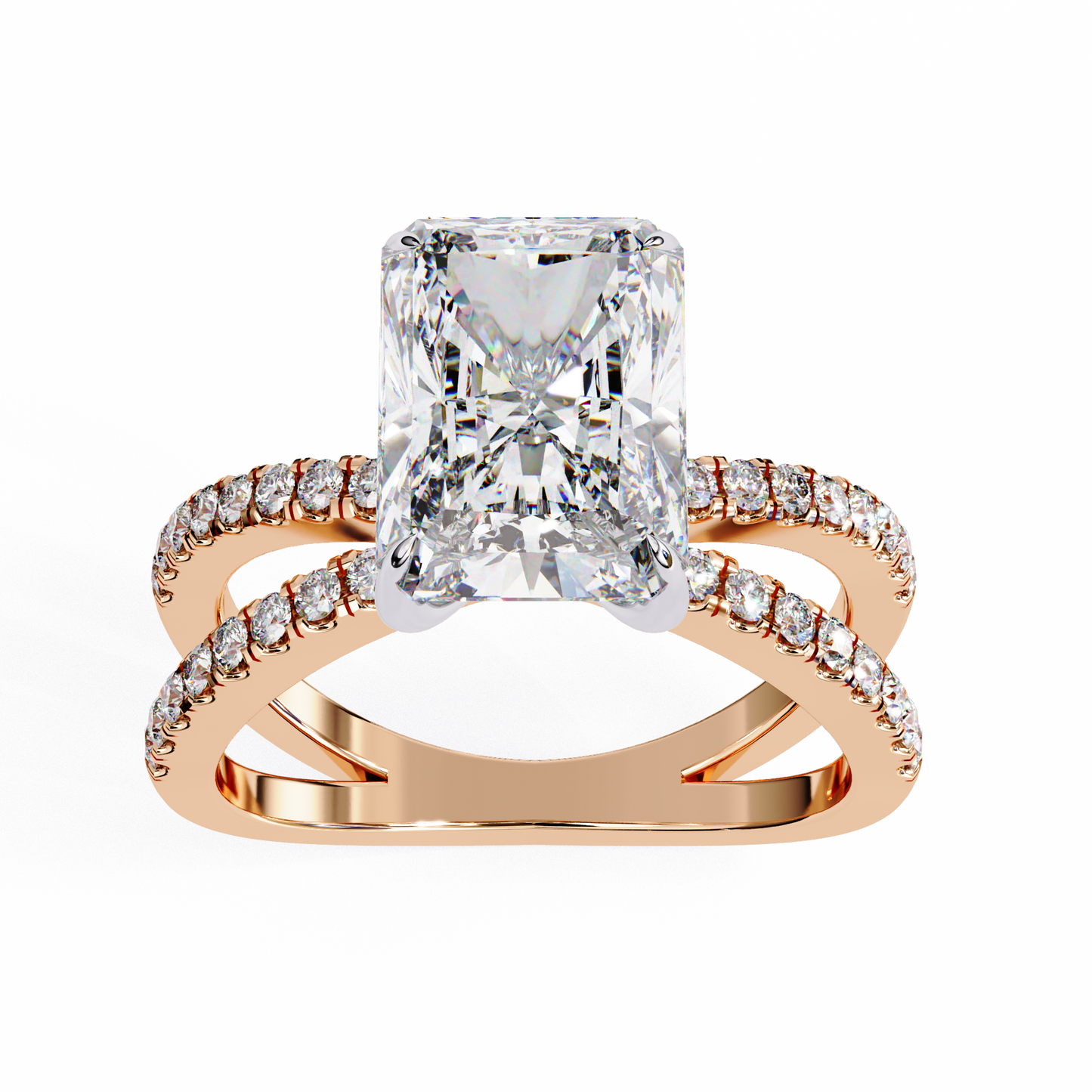 LGD Solitaire Ring Radiant Stone (2.79ct) In 14K Gold