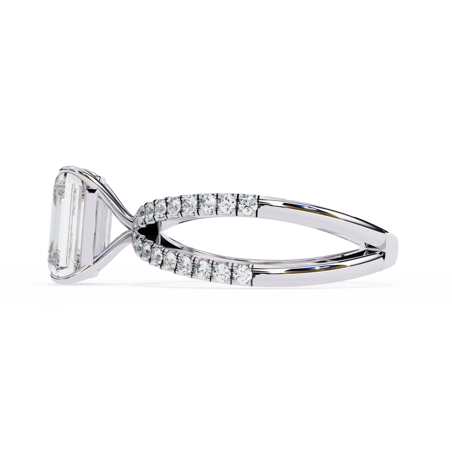 LGD Solitaire Ring Radiant Stone (2.79ct) In 14K Gold
