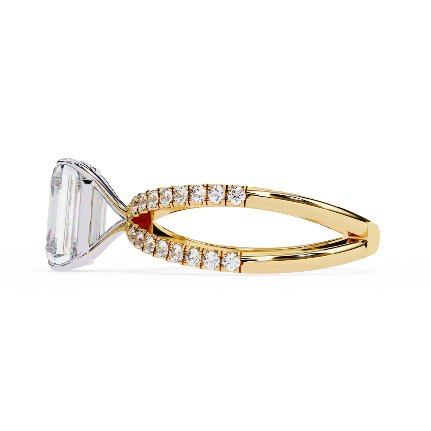 LGD Solitaire Ring Radiant Stone (2.79ct) In 14K Gold