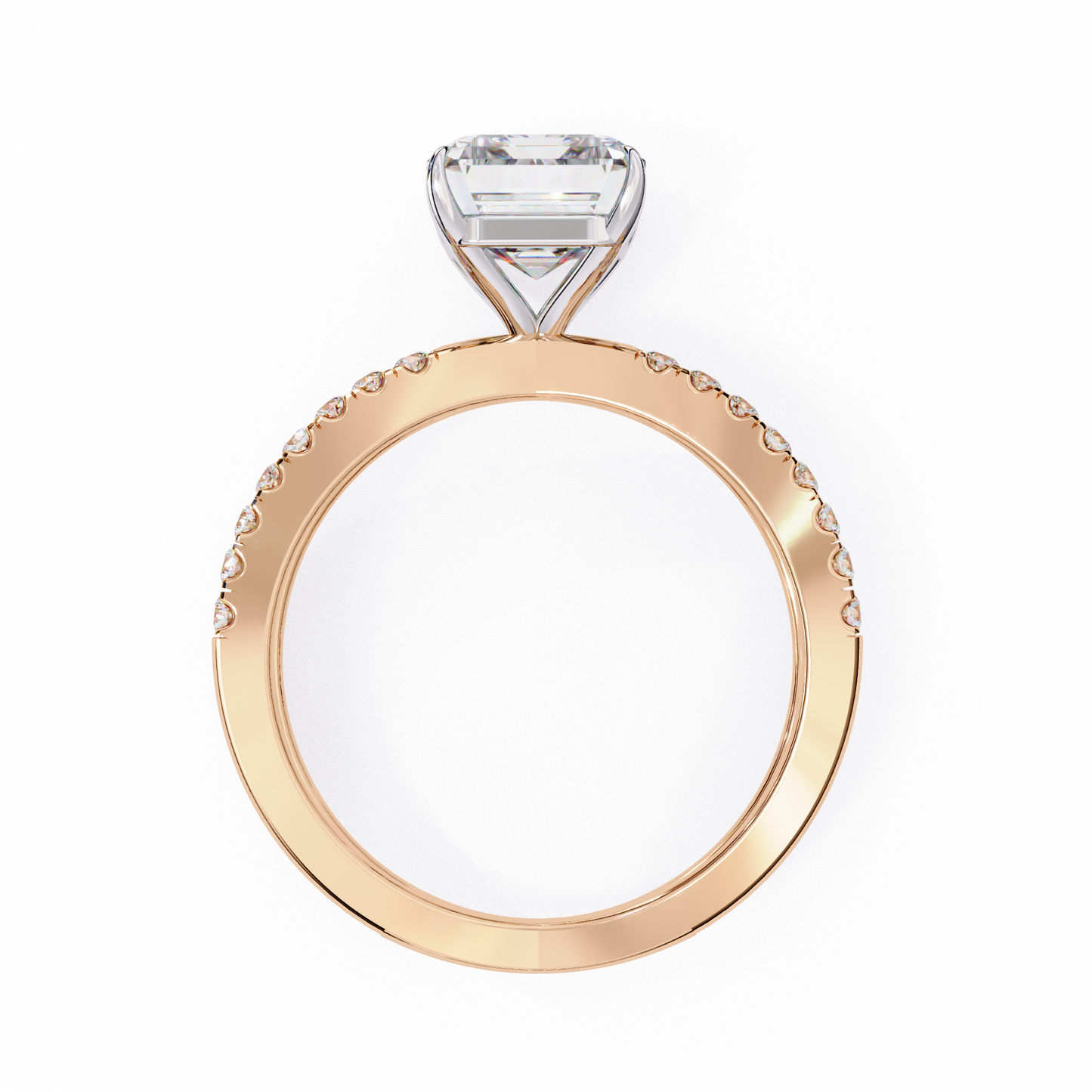LGD Solitaire Ring Radiant Stone (2.79ct) In 14K Gold