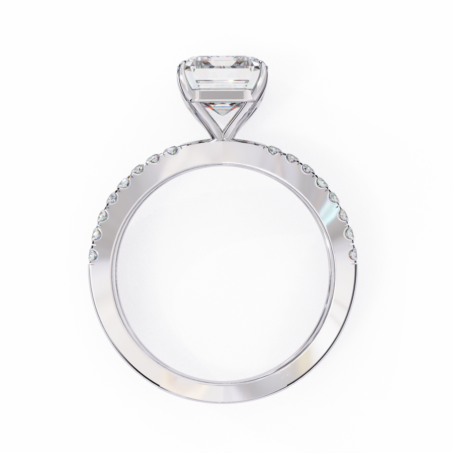 LGD Solitaire Ring Radiant Stone (2.79ct) In 14K Gold