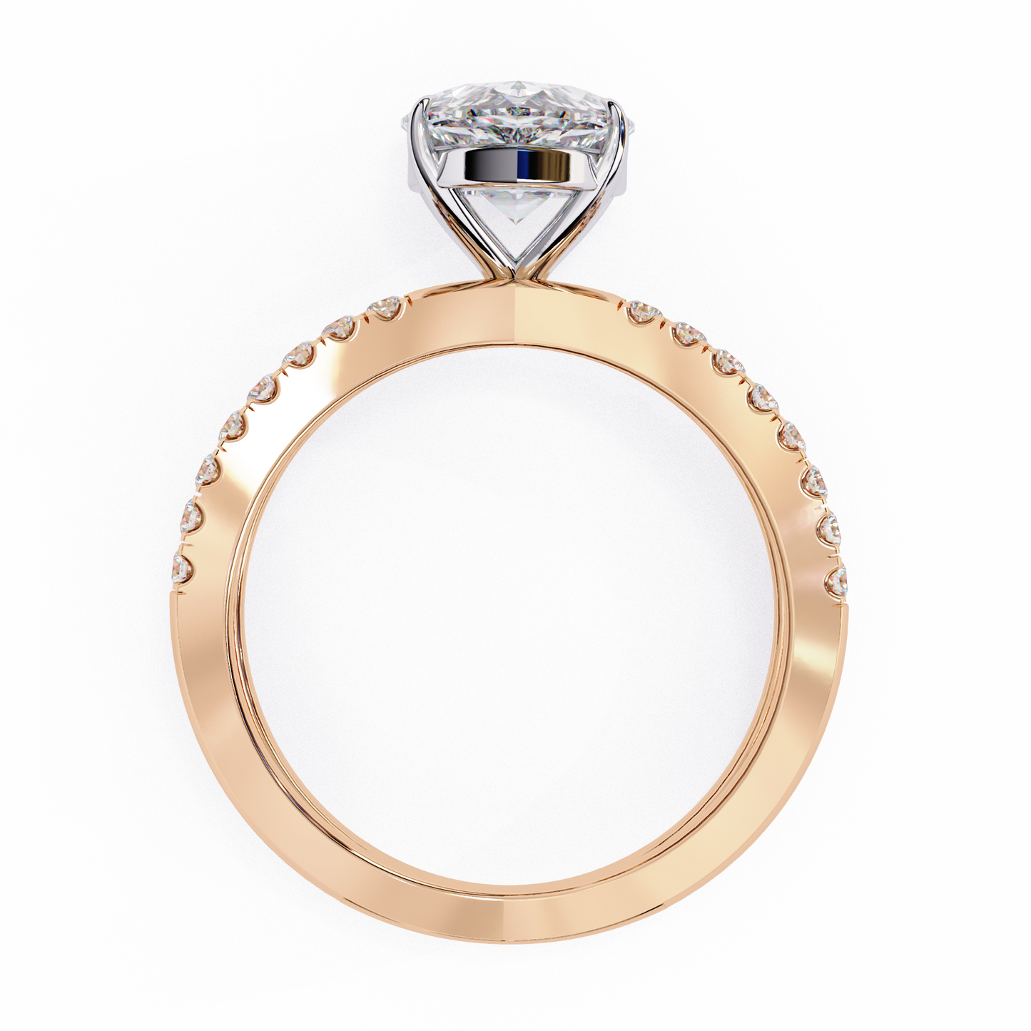LGD Solitaire Ring Pear Stone (1.85ct) In 14K Gold