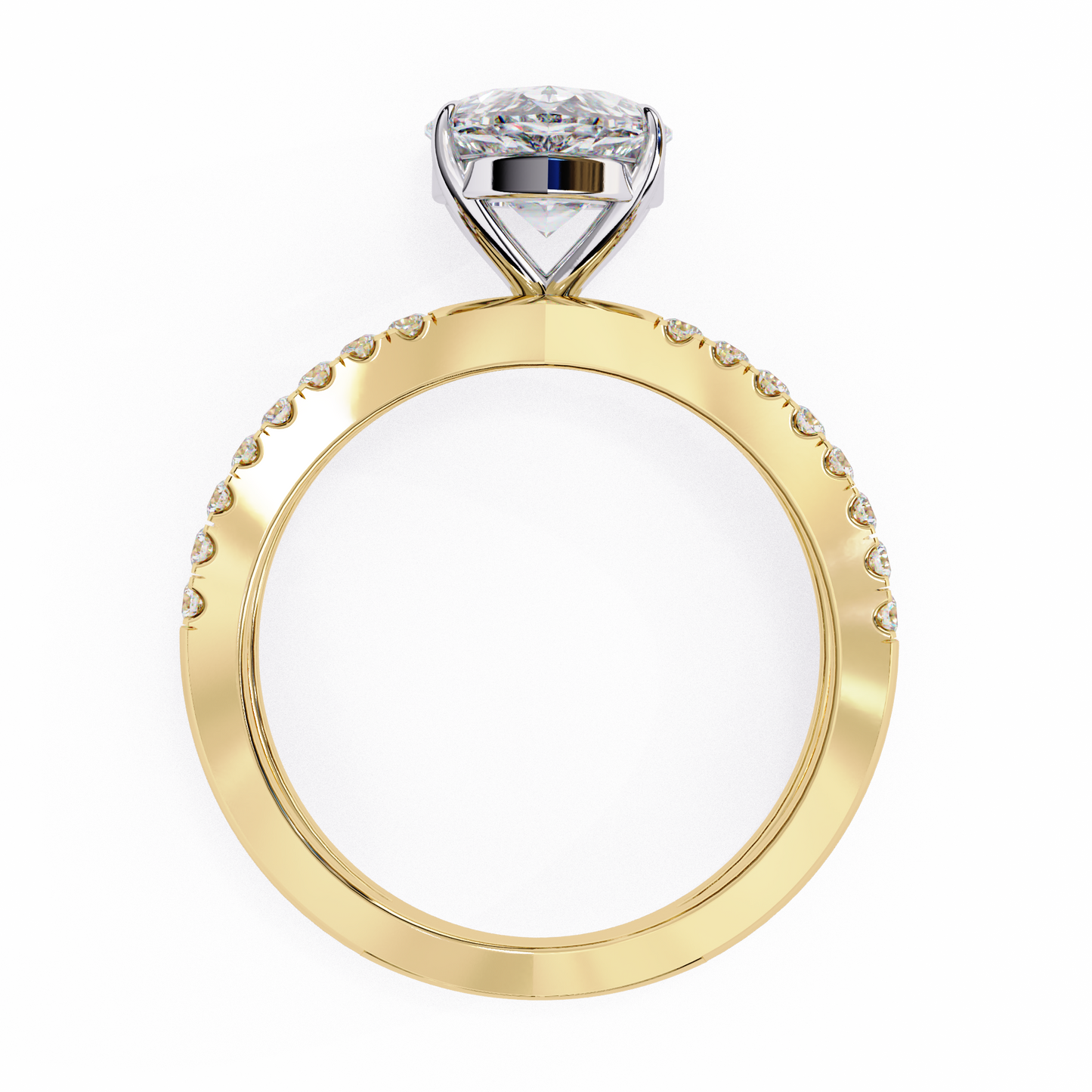 LGD Solitaire Ring Pear Stone (1.85ct) In 14K Gold