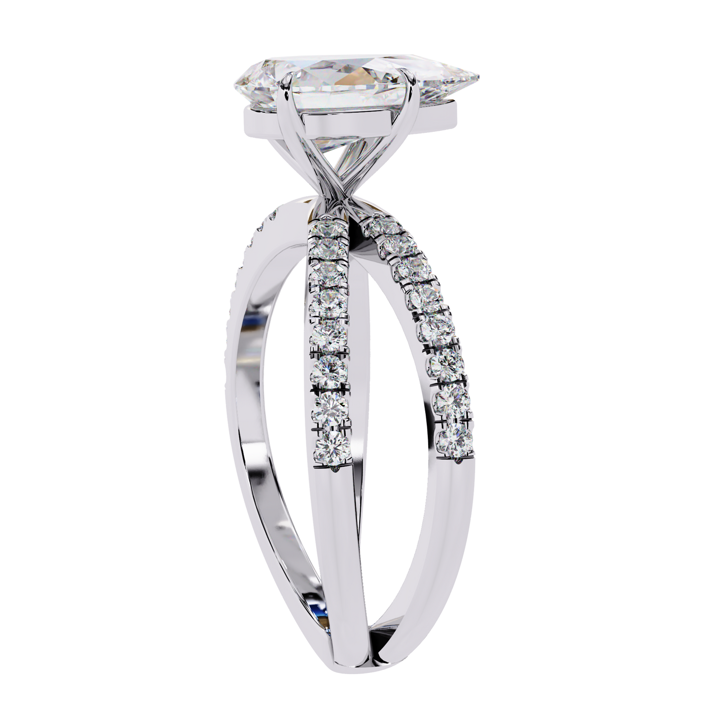 LGD Solitaire Ring Pear Stone (1.85ct) In 14K Gold