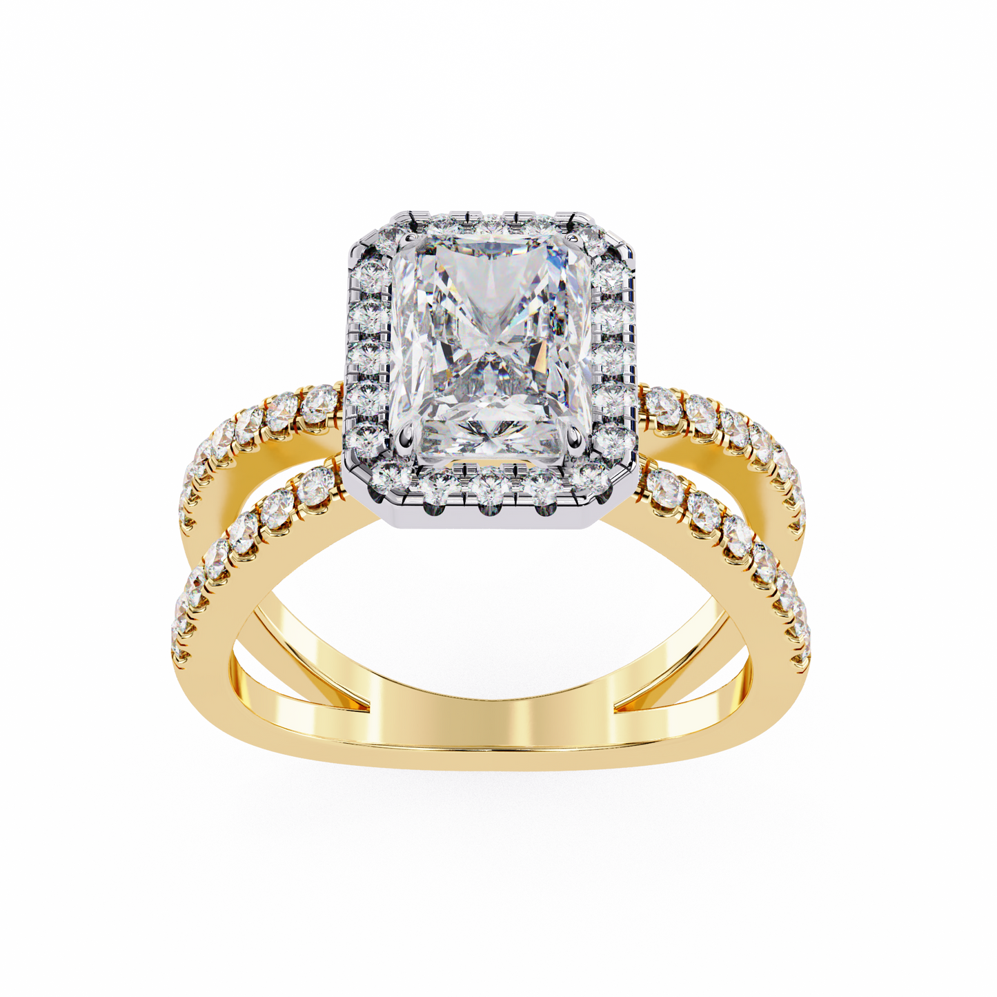 LGD Solitaire Ring Radiant Stone (2.46ct) In 14K Gold