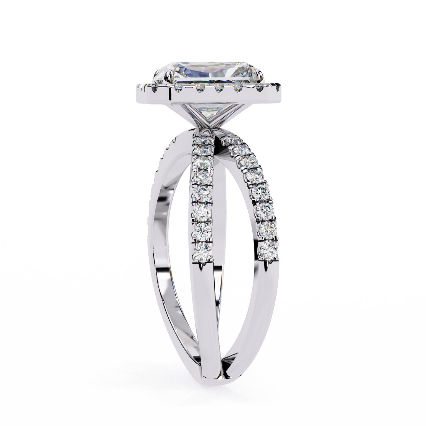 LGD Solitaire Ring Radiant Stone (2.46ct) In 14K Gold