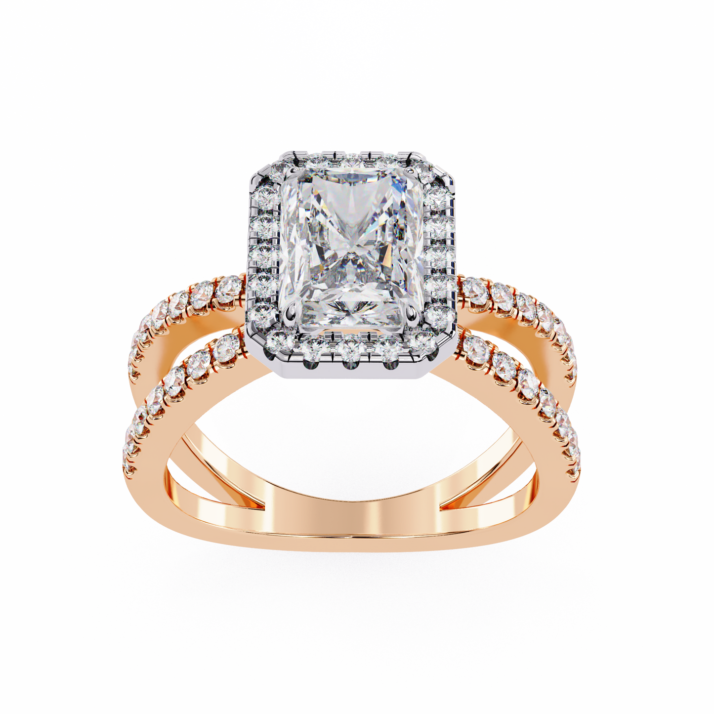 LGD Solitaire Ring Radiant Stone (2.46ct) In 14K Gold
