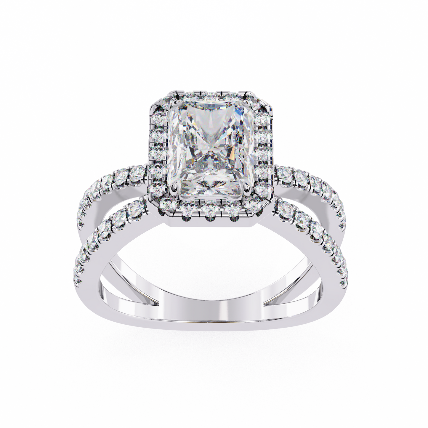 LGD Solitaire Ring Radiant Stone (2.46ct) In 14K Gold
