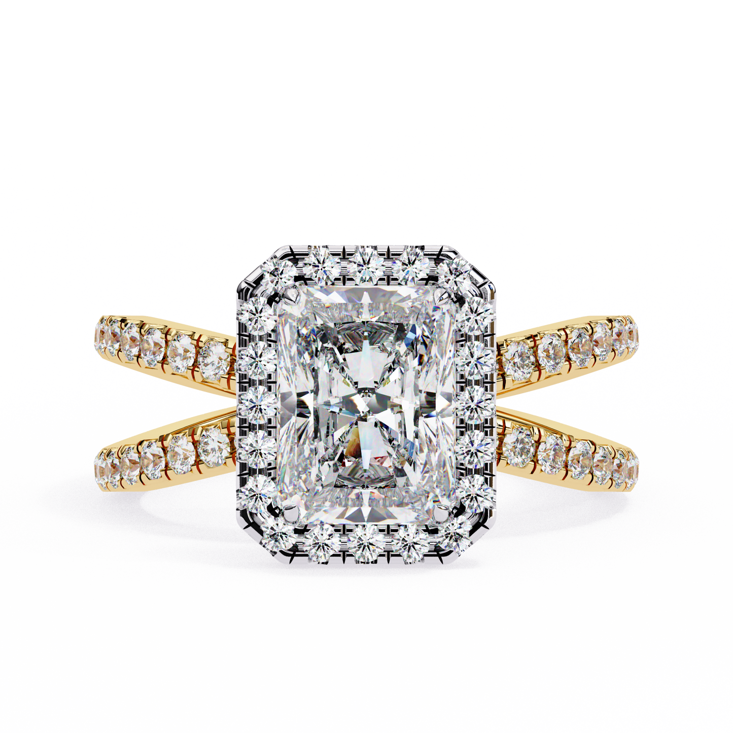 LGD Solitaire Ring Radiant Stone (2.46ct) In 14K Gold