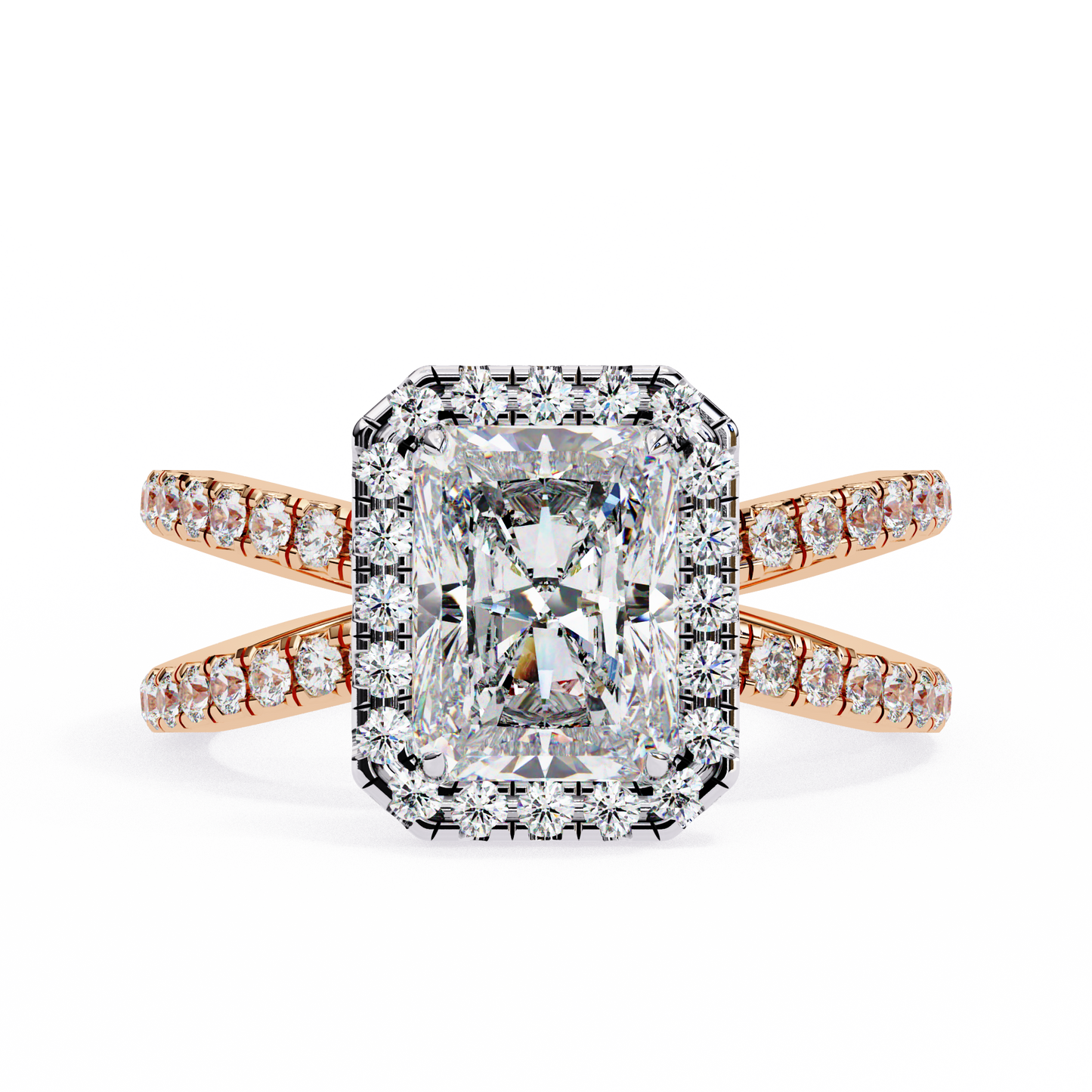 LGD Solitaire Ring Radiant Stone (2.46ct) In 14K Gold
