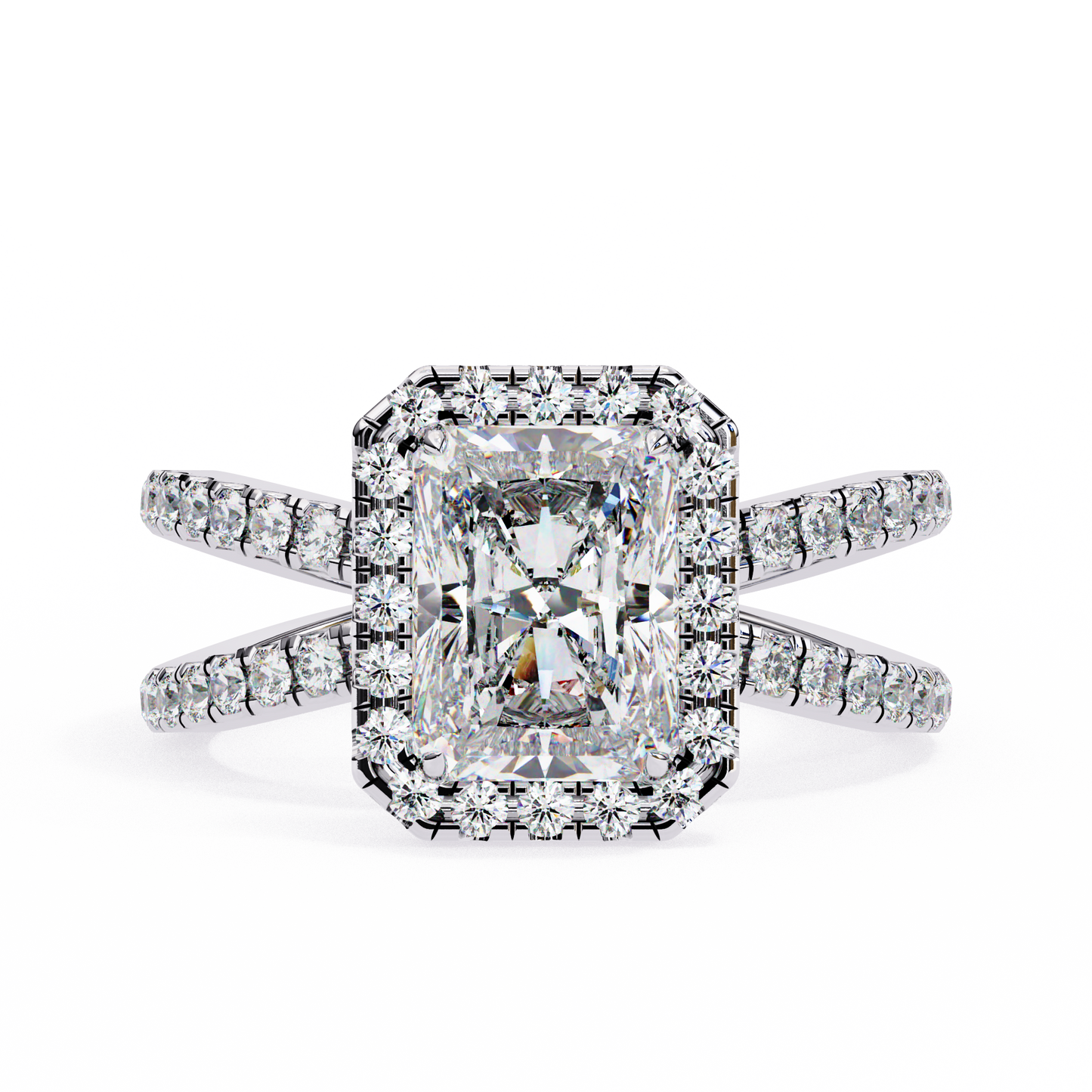 LGD Solitaire Ring Radiant Stone (2.46ct) In 14K Gold
