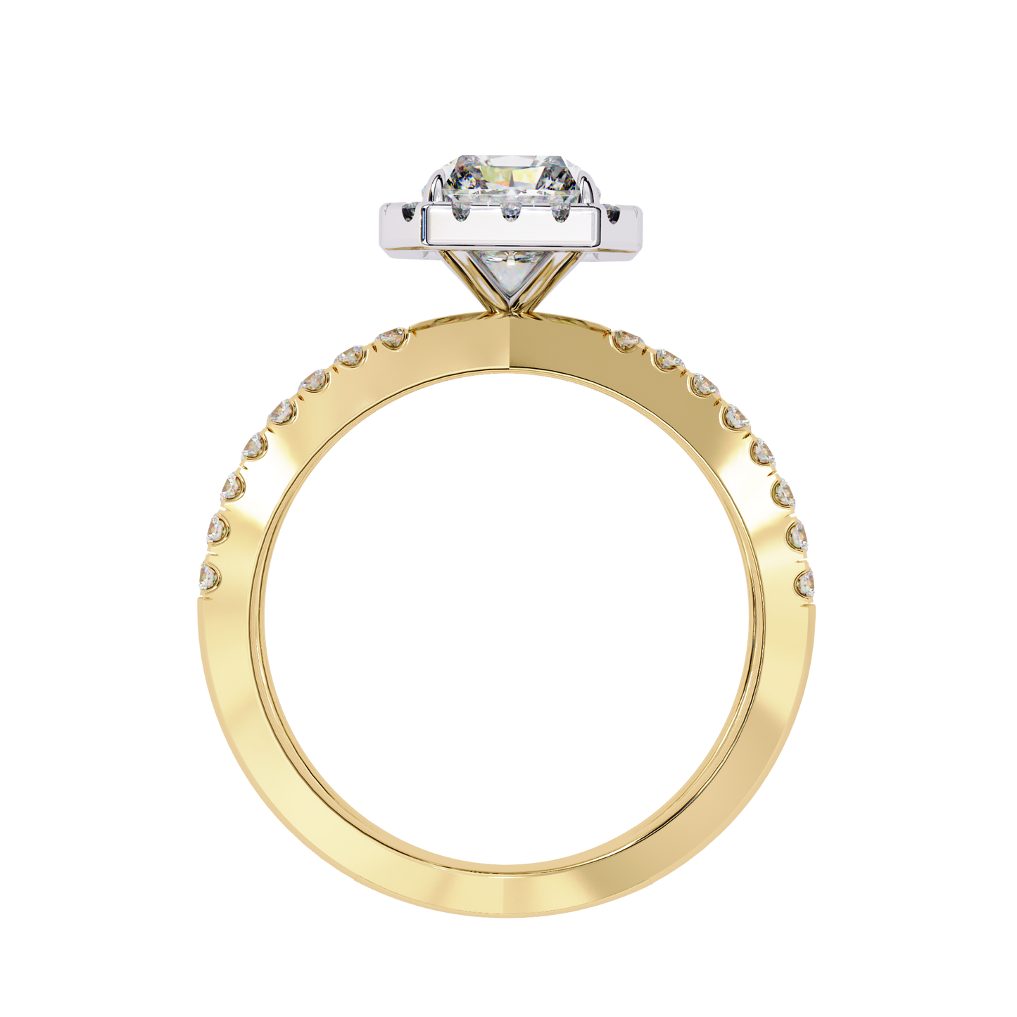 LGD Solitaire Ring Radiant Stone (2.46ct) In 14K Gold