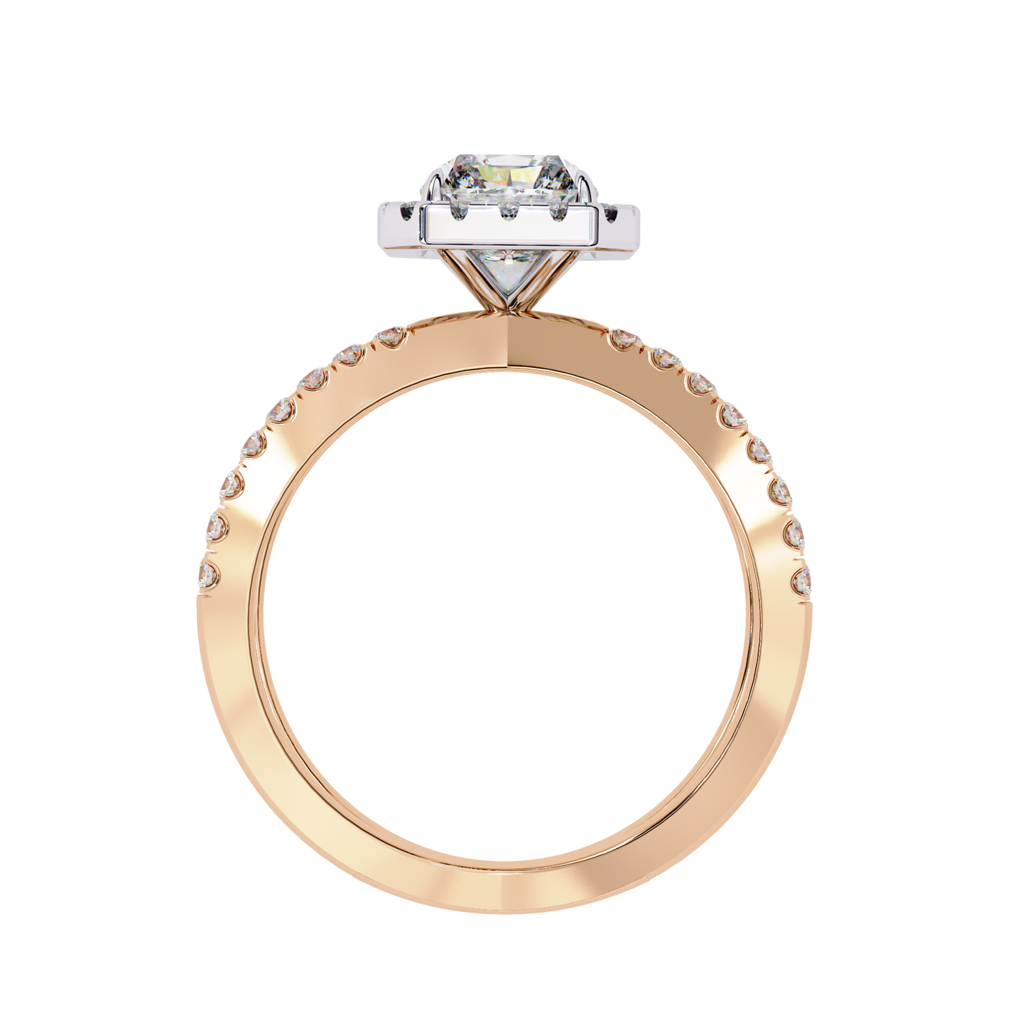 LGD Solitaire Ring Radiant Stone (2.46ct) In 14K Gold