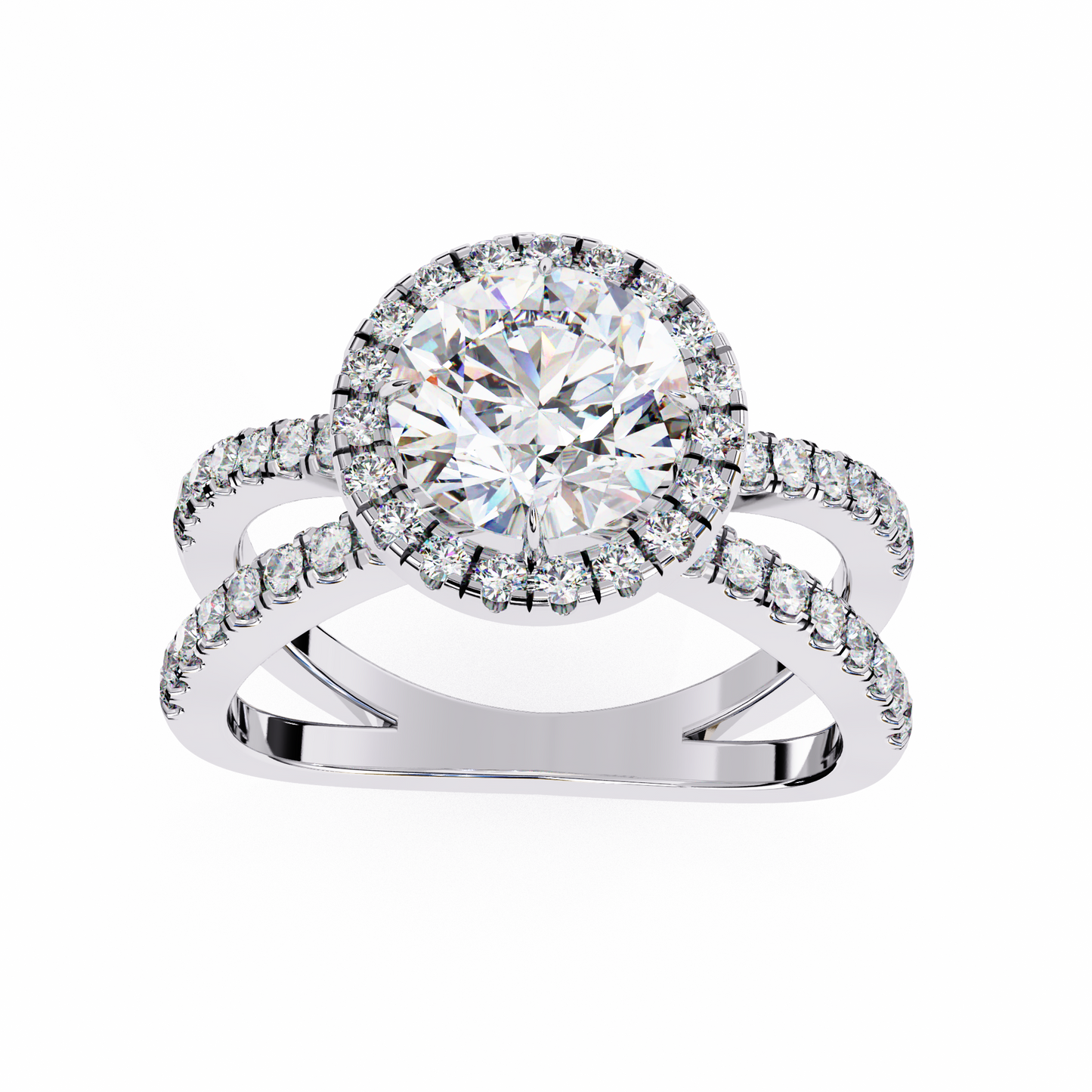 LGD Solitaire Ring Round Stone (2.03ct) In 14K Gold