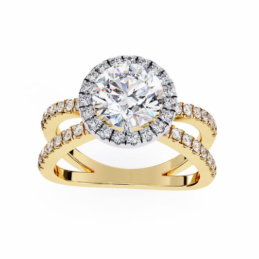 Lab Grown Diamond Solitaire Ring Round Stone (2.03ct) In 14K Gold