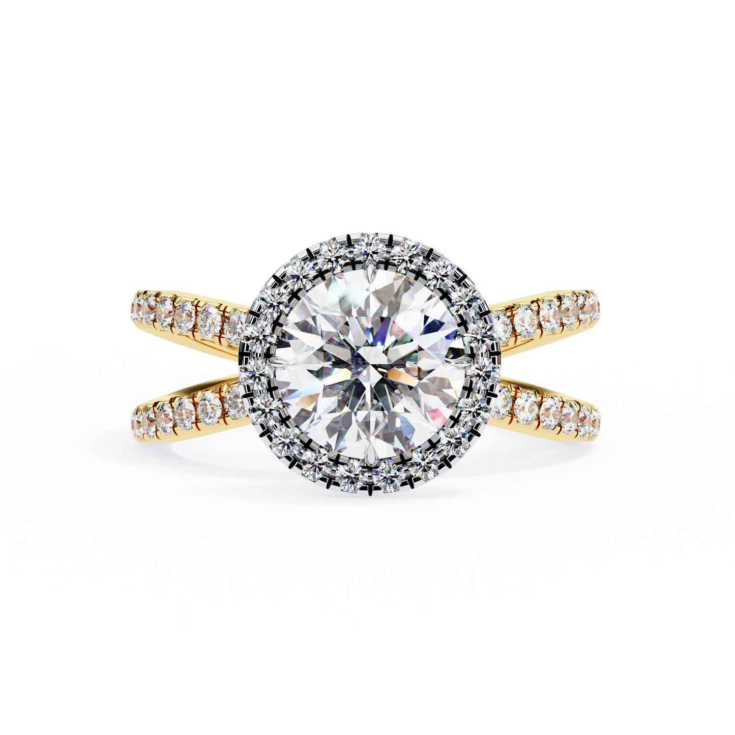 LGD Solitaire Ring Round Stone (2.03ct) In 14K Gold