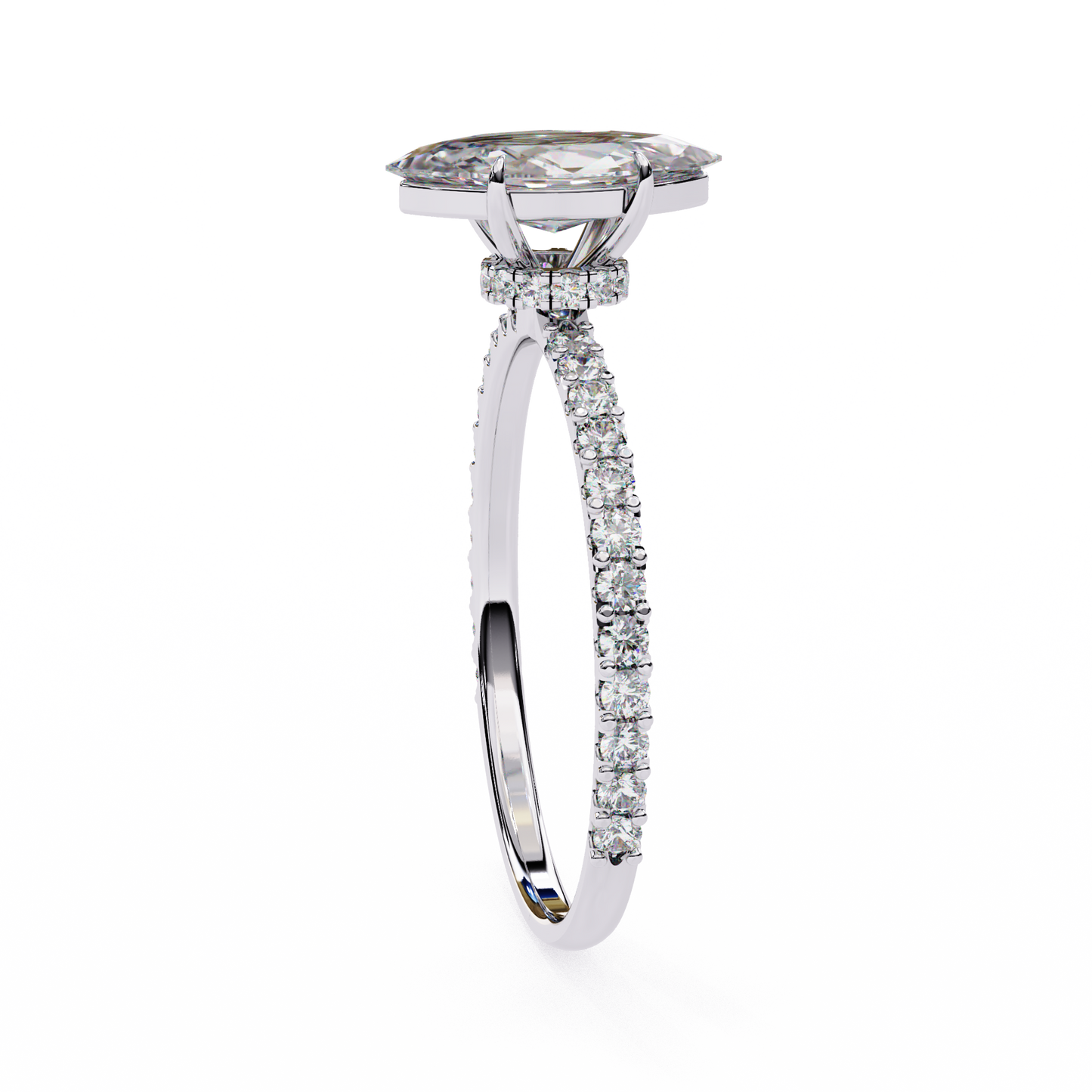 Lab Grown Diamond Ring Marquise Stone (1.11ct) In 14K Gold