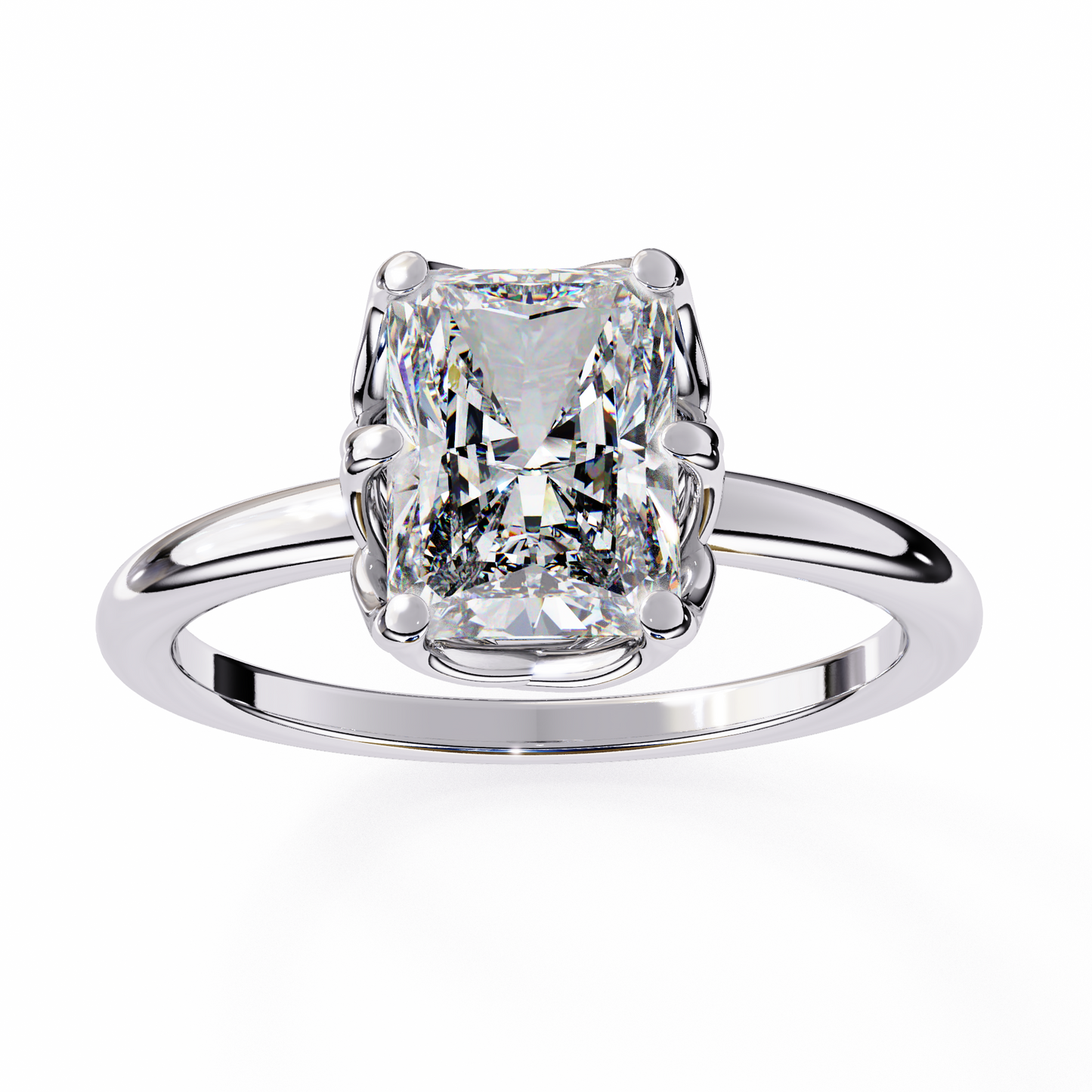 LGD Solitaire Ring Radiant Stone (2.54ct) In 14K Gold