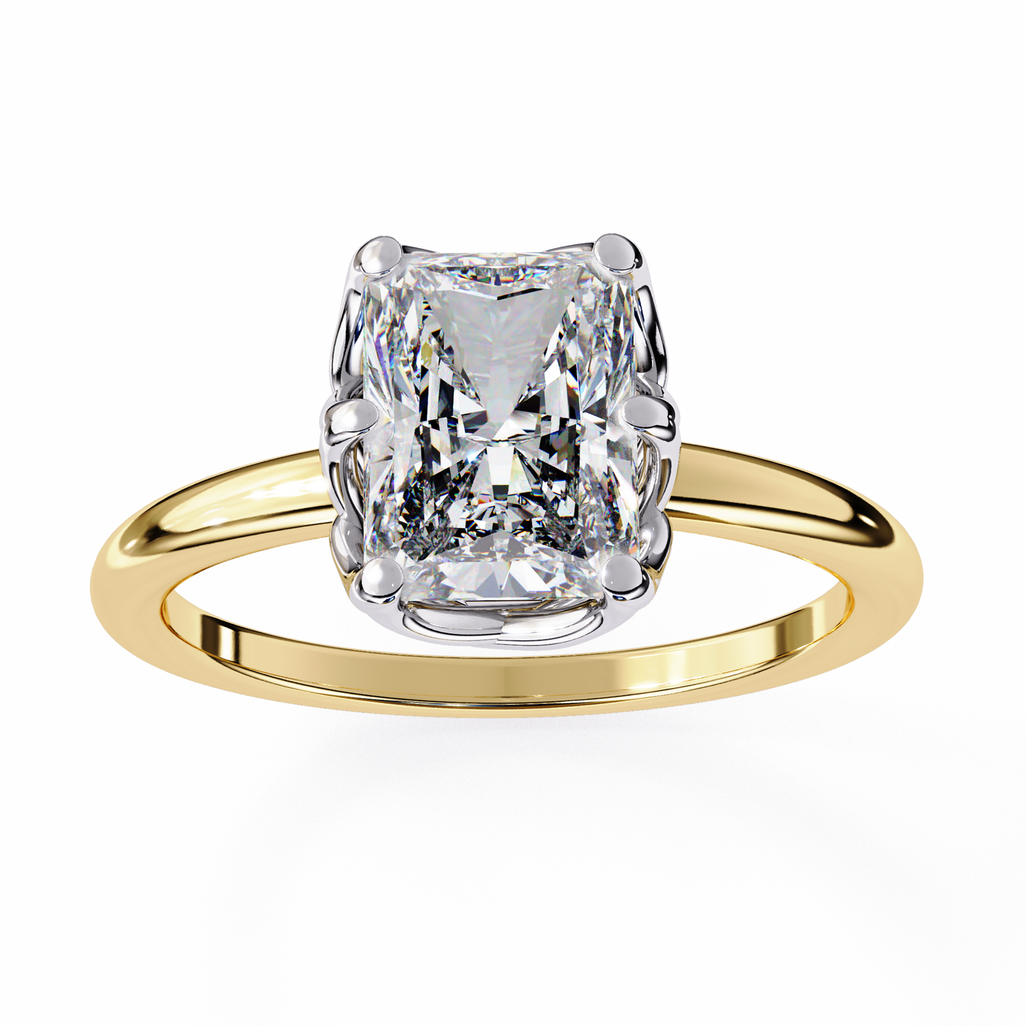 LGD Solitaire Ring Radiant Stone (2.54ct) In 14K Gold