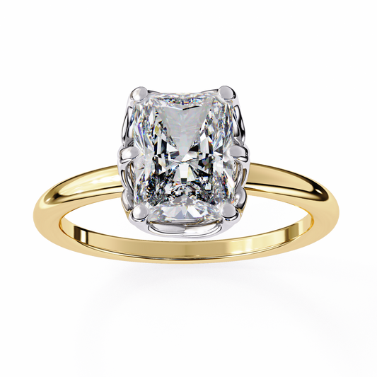 Lab Grown Diamond Solitaire Ring Radiant Stone (2.54ct) In 14K Gold