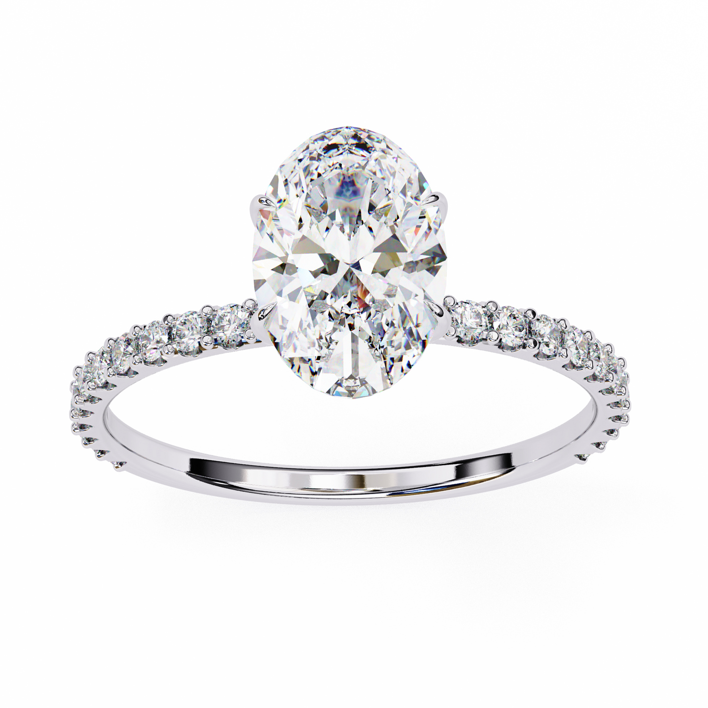 Lab Grown Diamond Solitaire Ring Oval Stone (1.49ct) In 14K Gold