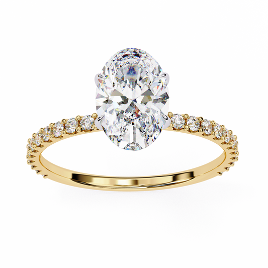 Lab Grown Diamond Solitaire Ring Oval Stone (1.49ct) In 14K Gold