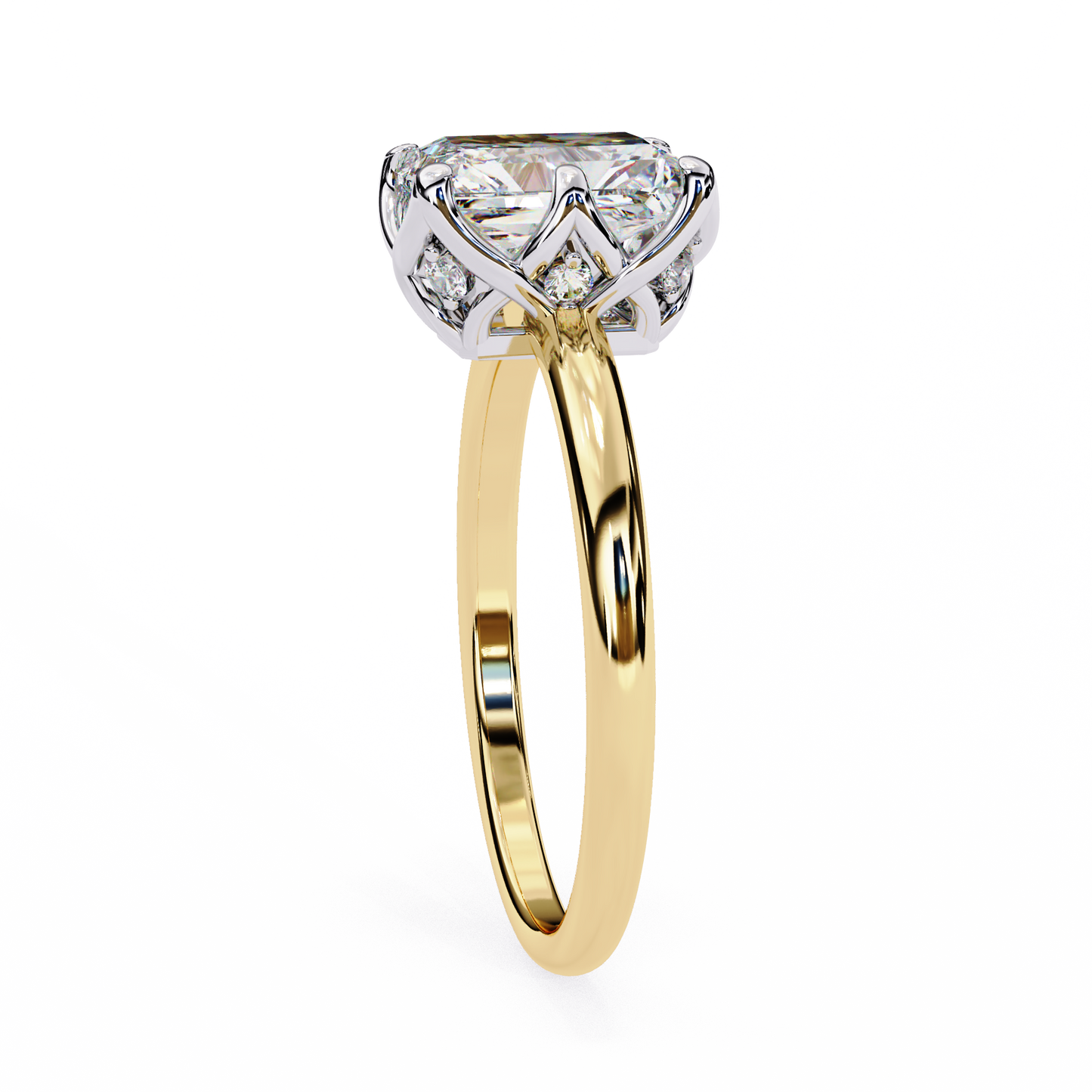 LGD Solitaire Ring Radiant Stone (2.54ct) In 14K Gold