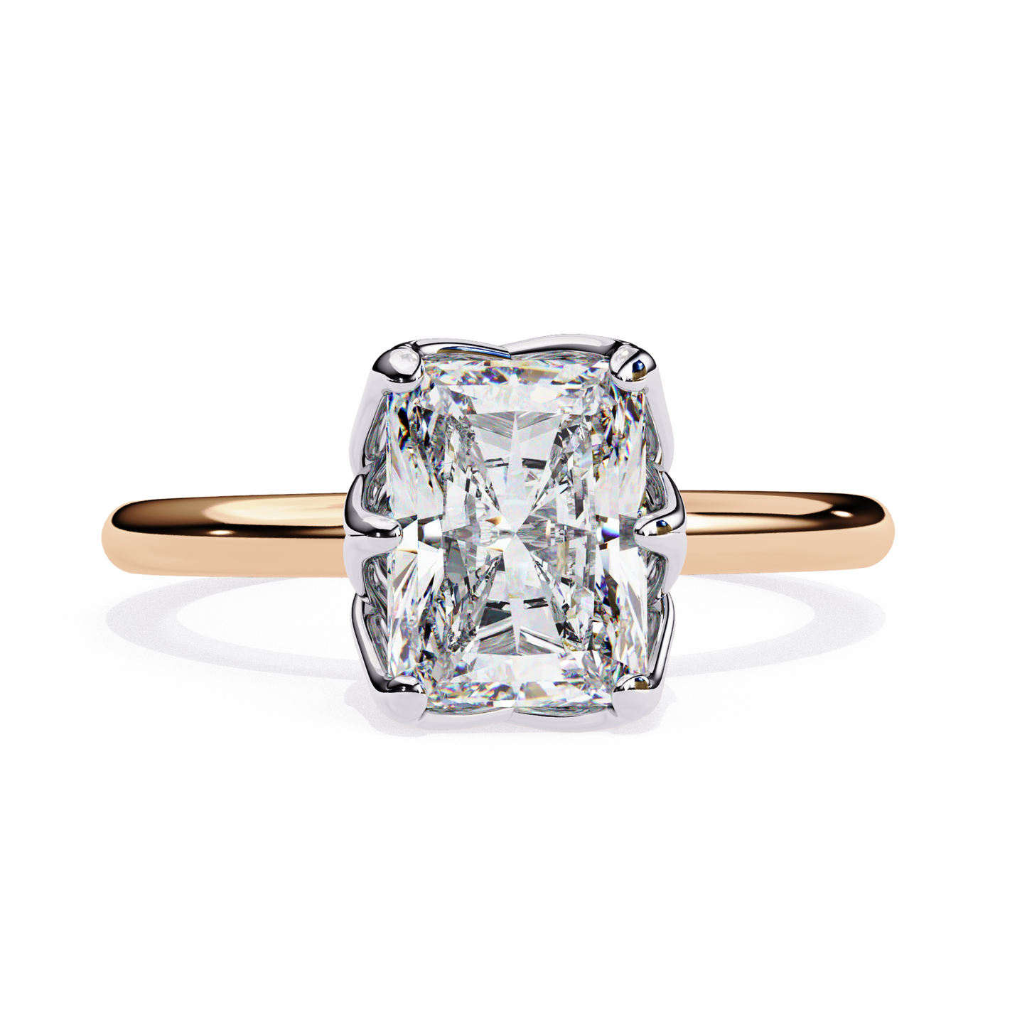 LGD Solitaire Ring Radiant Stone (2.54ct) In 14K Gold
